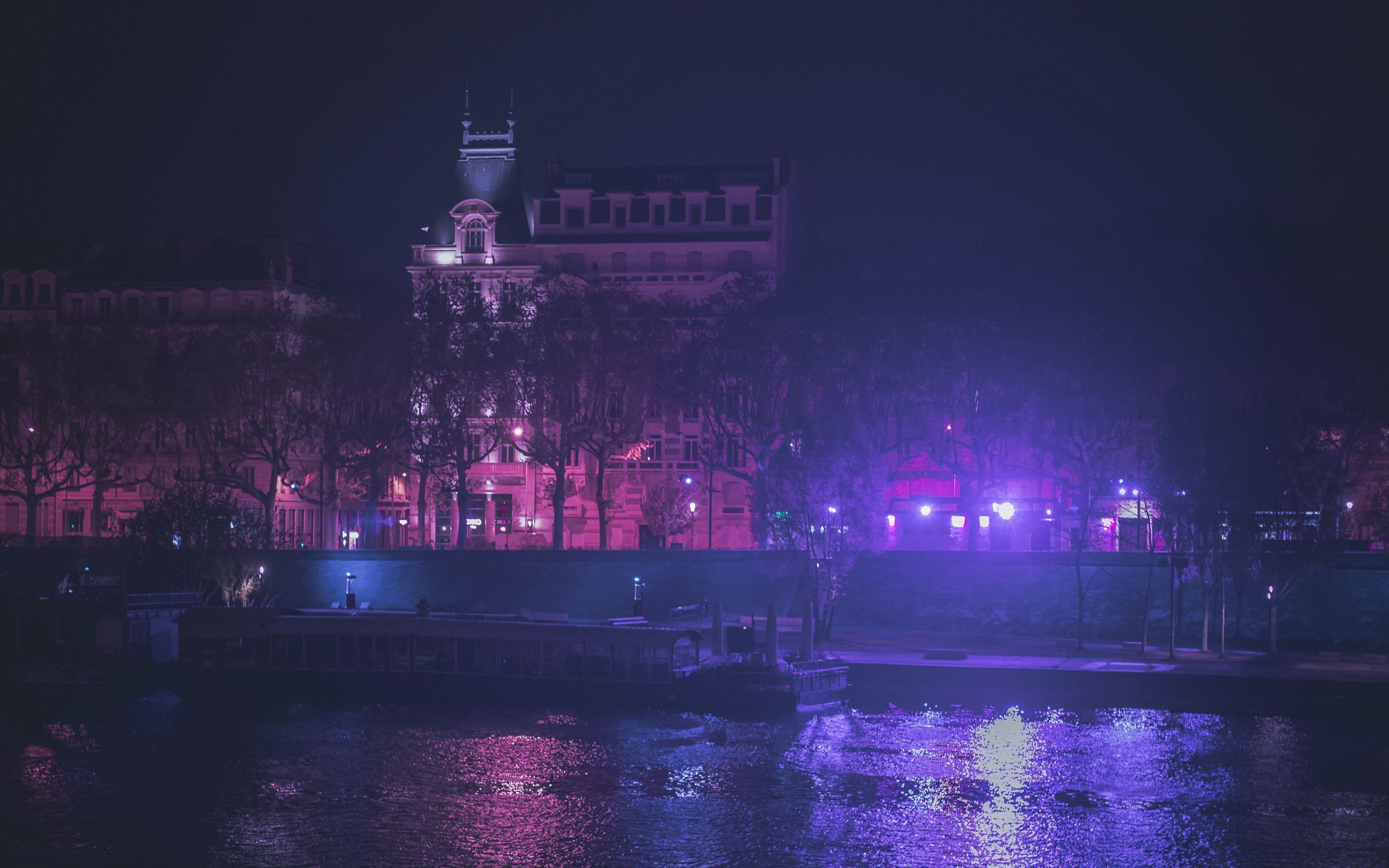 3840x2400 Neon Wallpaper City