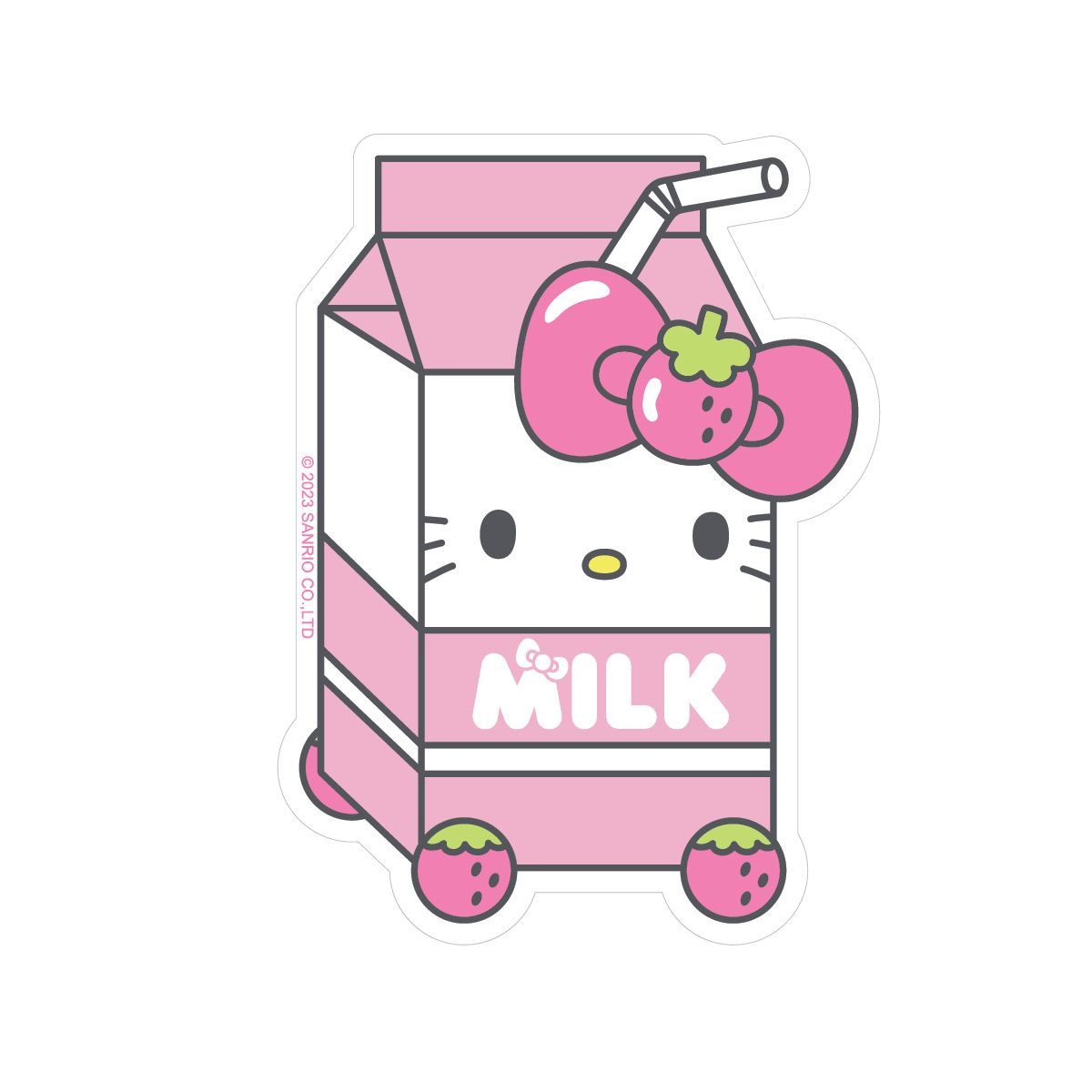1200x1200 Pipsticks + Sanrio Hello Kitty Strawberry Milk Vinyl Sticker