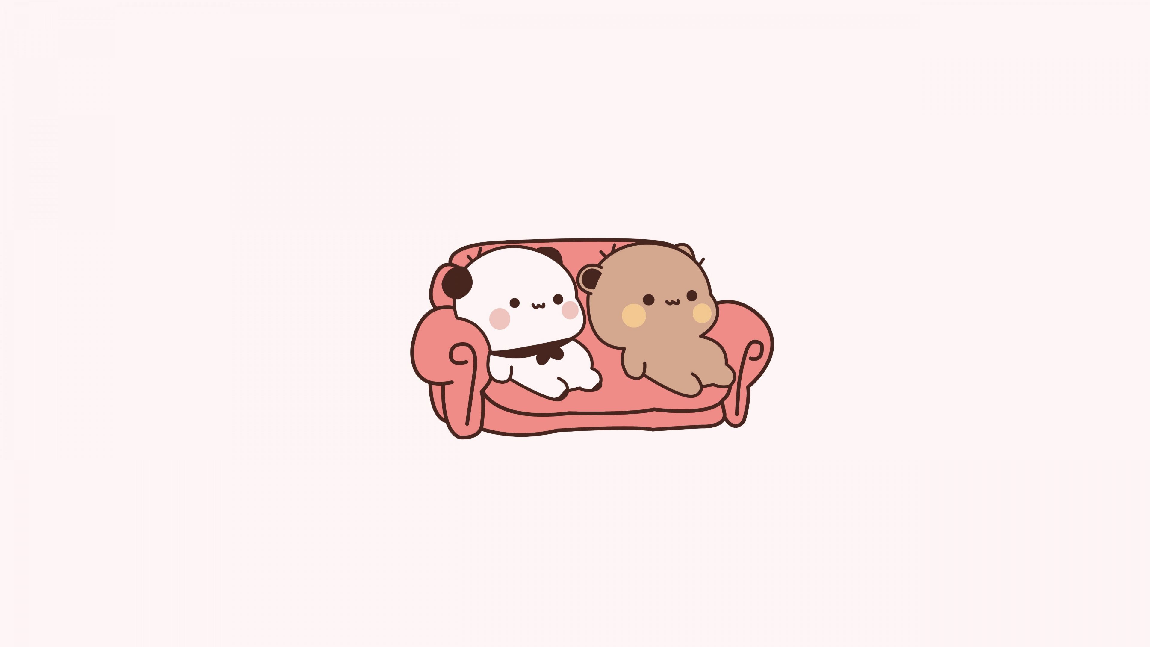 3840x2160 Milk bear Mocha bear Kawaii 5K Wallpaper