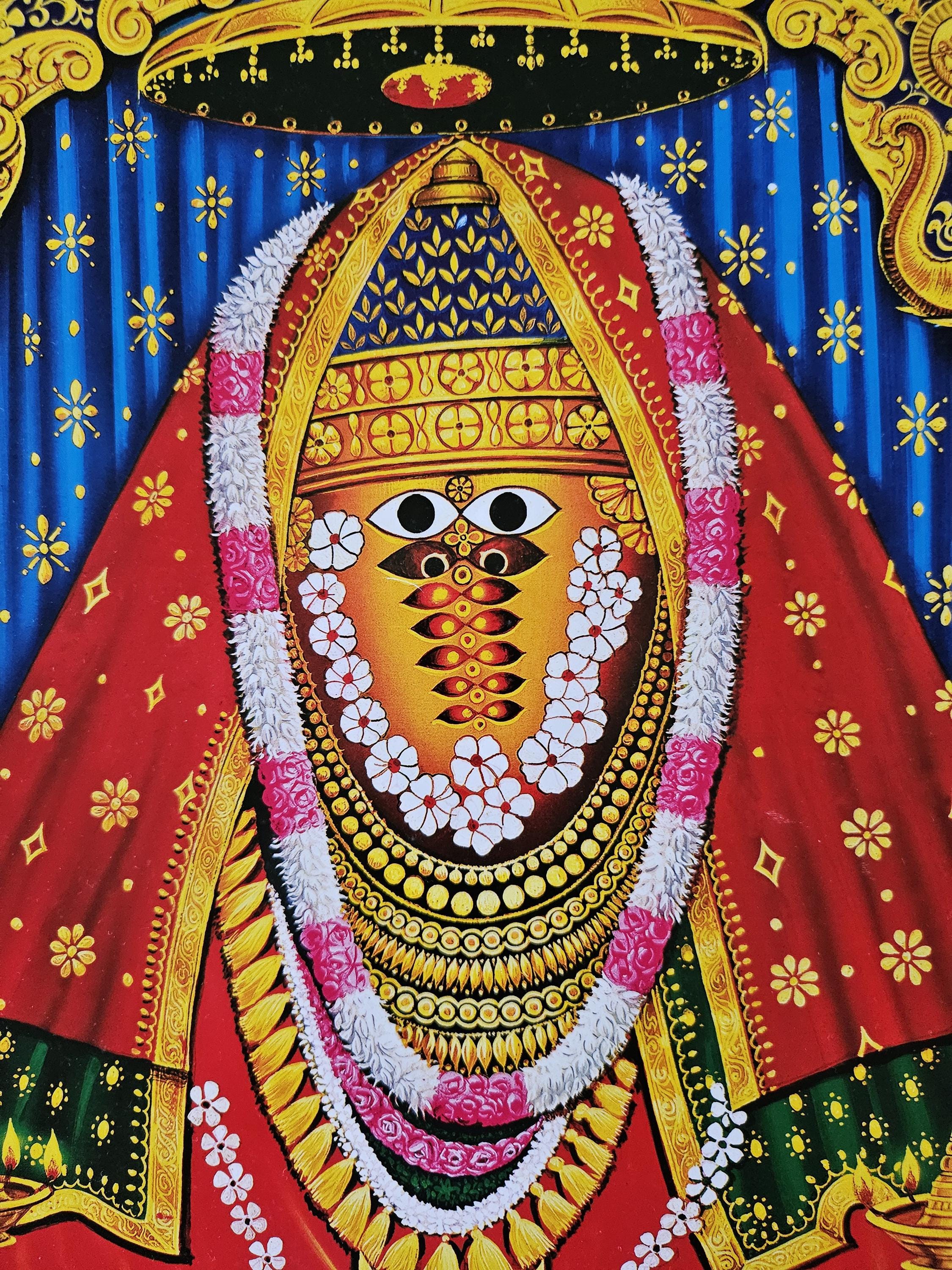 2250x3000 Modern Print Of Hindu Goddess Ashapura Maa 15inch X 20inch Unframed By JB Khanna No 9518A