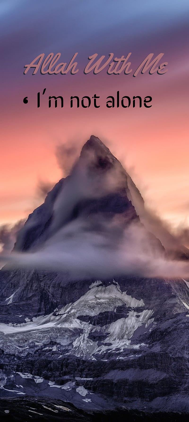 800x1778 Allah with me, aurora, islam, mountain, mountains, nature, spiritual, HD phone wallpaper