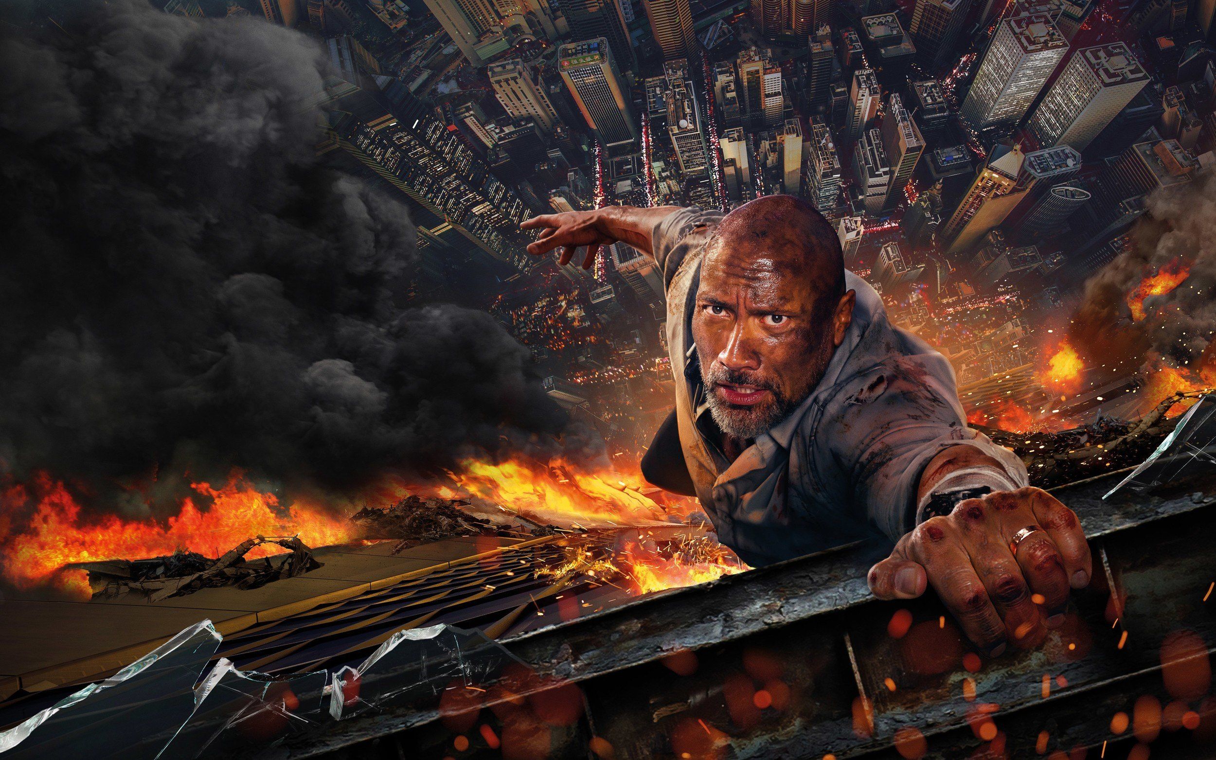 2500x1563 Skyscraper 2018 Movie Wallpaper Nerd Problems