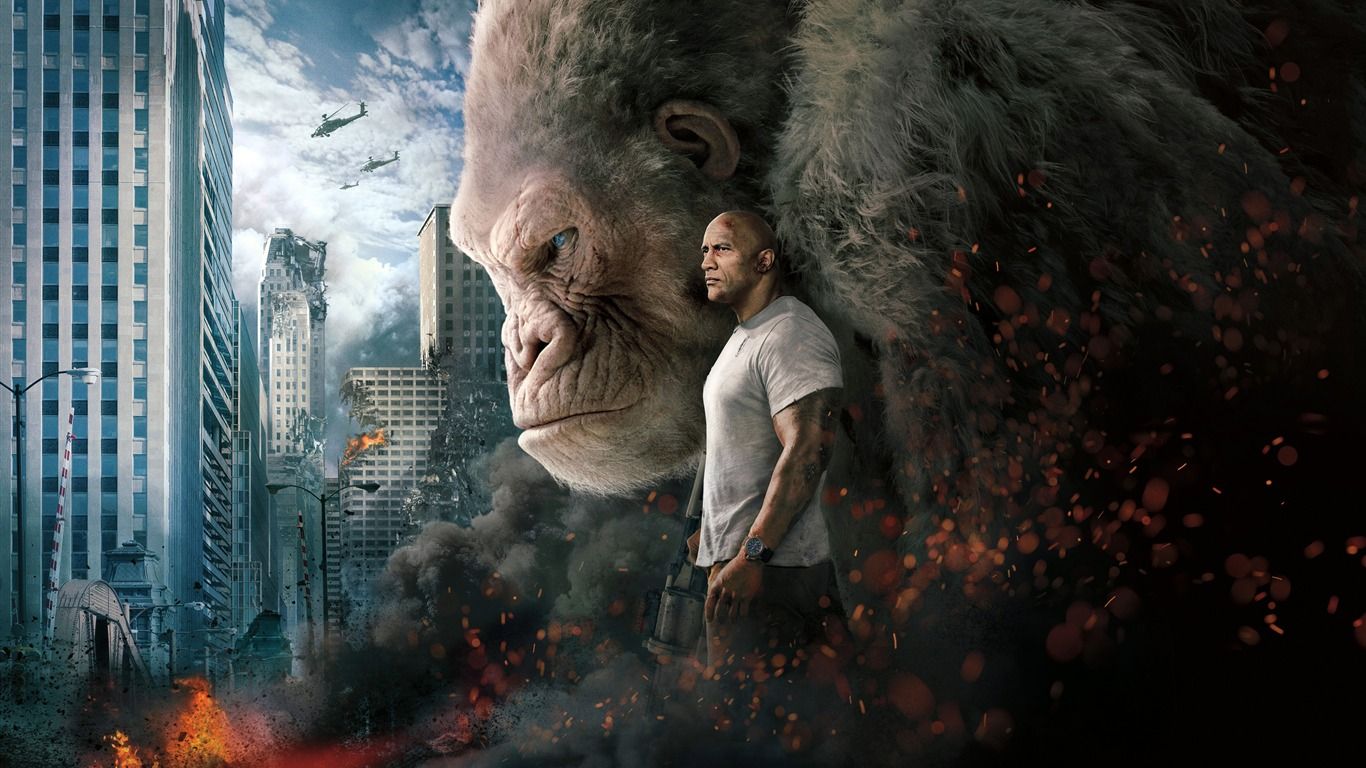 1366x768 Rampage Movie 4K Poster