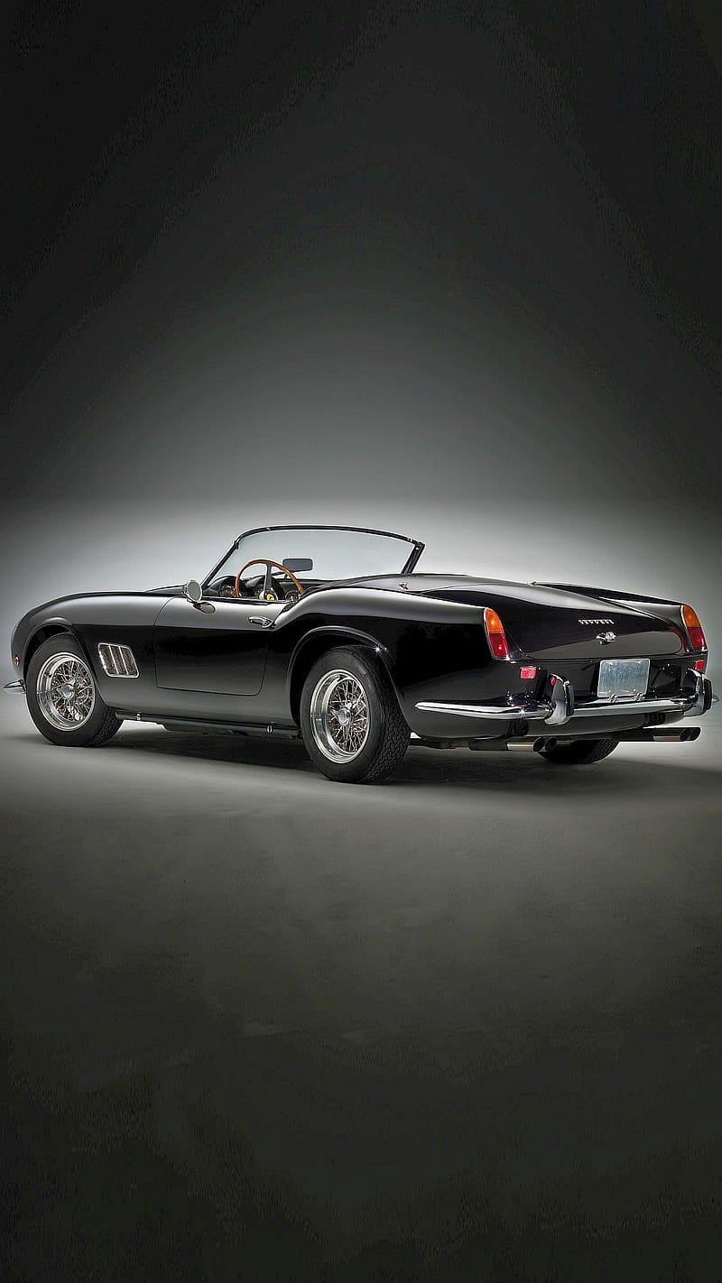 800x1422 Ferrari, gt, swb, california, spider, convertible, black, bonito, HD phone wallpaper