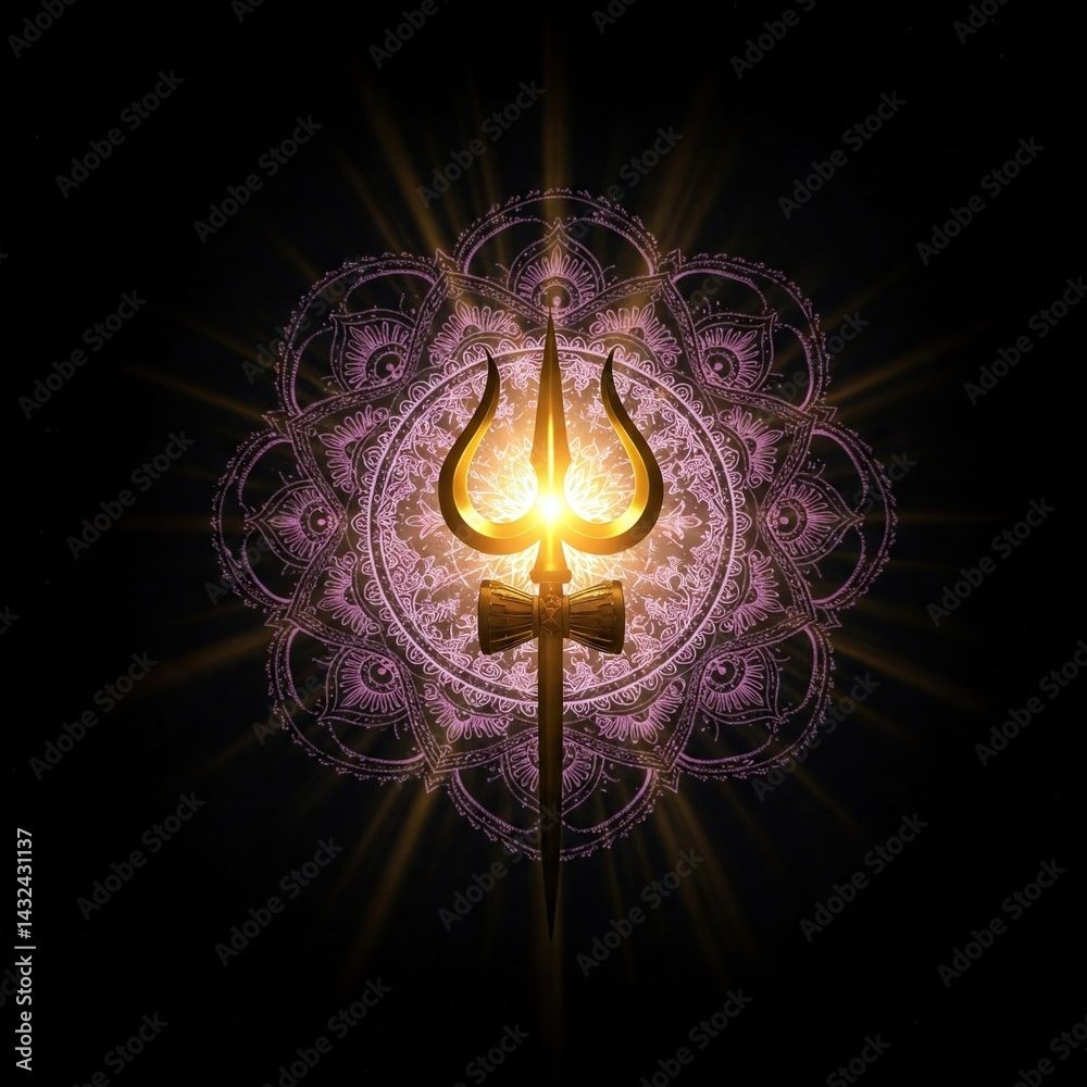 1000x1000 Indian Dark Wallpaper Shivji Trisul On Black Background Trishul Lord Shiva Indian God Of Hindu, Mahadev With Trisul Vector Illustration On Dark Background Digital Art Of Lord Shiva 4K HD Wallpape