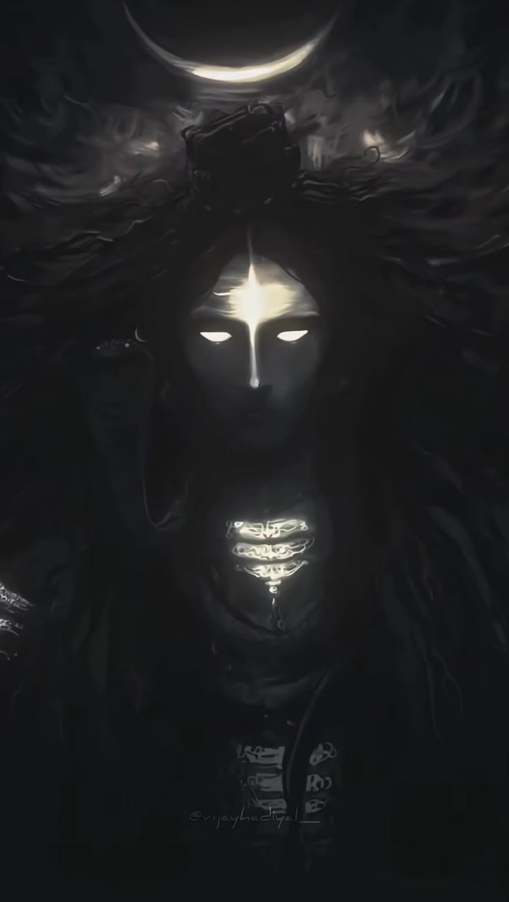 736x1304 Dark Shiva Wallpaper