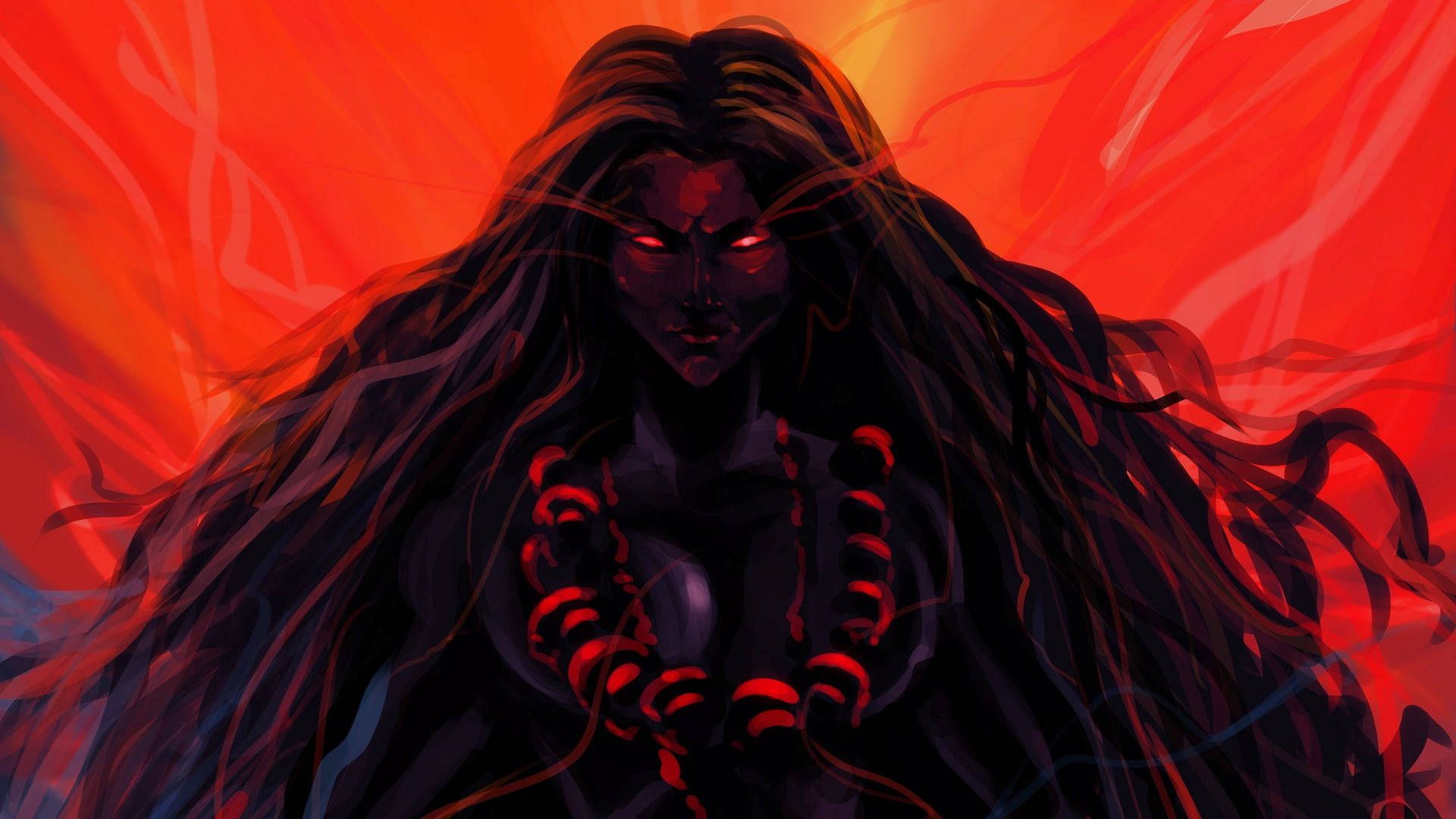 1920x1080 Download free Hindu Goddess Kali Dark Illustration Wallpaper