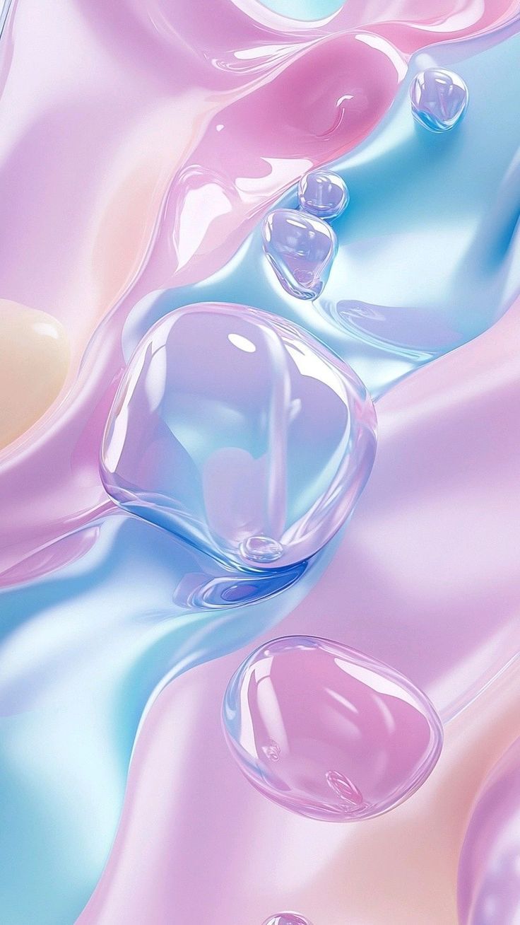 736x1308 pastel iridescent chrome bubble liquid wallpaper background for phone ipad tablet iphones Y2K