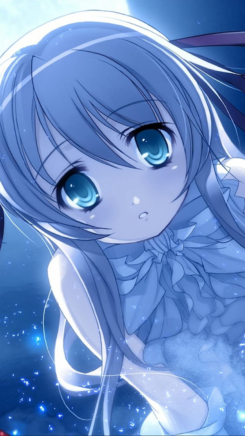 800x1422 Girl, anime, blue, lapis, lazuli, neon, universe, HD phone wallpaper