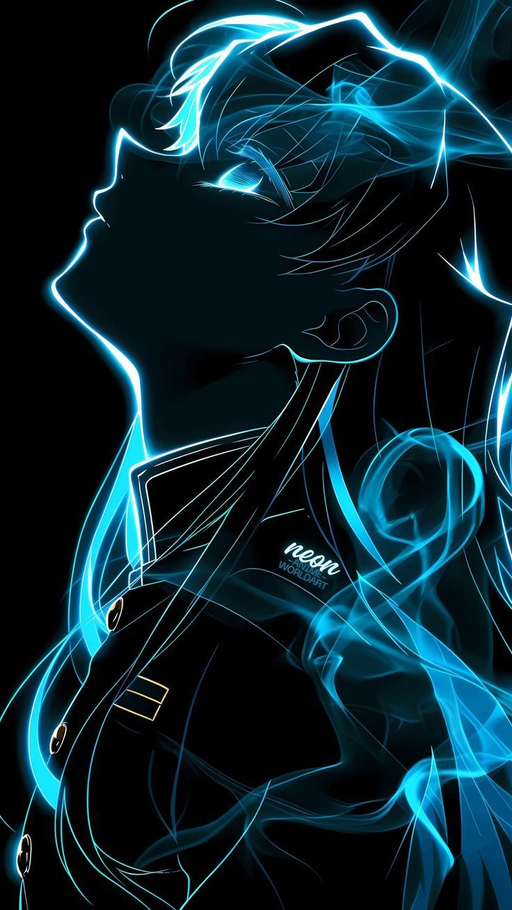 736x1308 Black and blue aesthetic neon. Black neon and white wallpaper, Anime moon, Samsung galaxy wallpaper