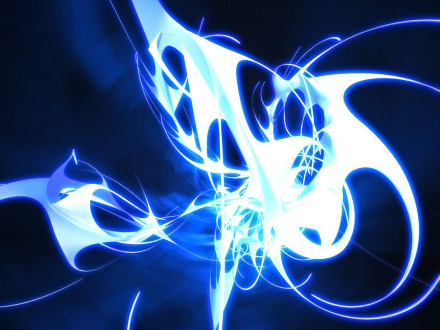 1400x1050 Anime Neon Blue Wallpaper