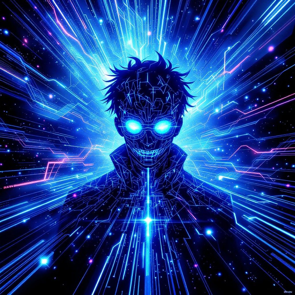 1024x1024 Free Neon Soul Awakens Image, Cyberpunk, Digital