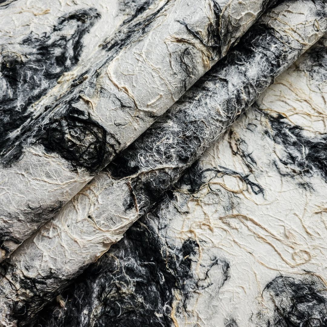 1080x1080 Handmade Earthy Harmony Mulberry Paper (Black and White)