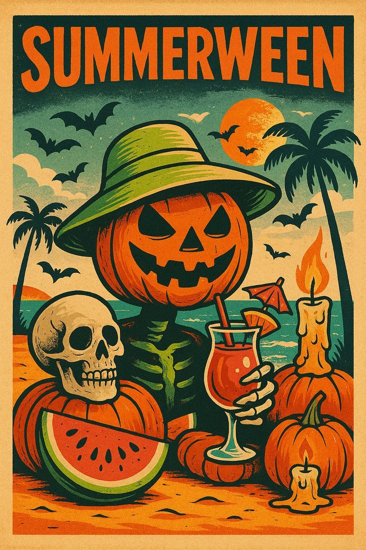 736x1104 Halloween poster for party. Cute posters halloween, Summerween ideas decor, Summerween wallpaper inspiration