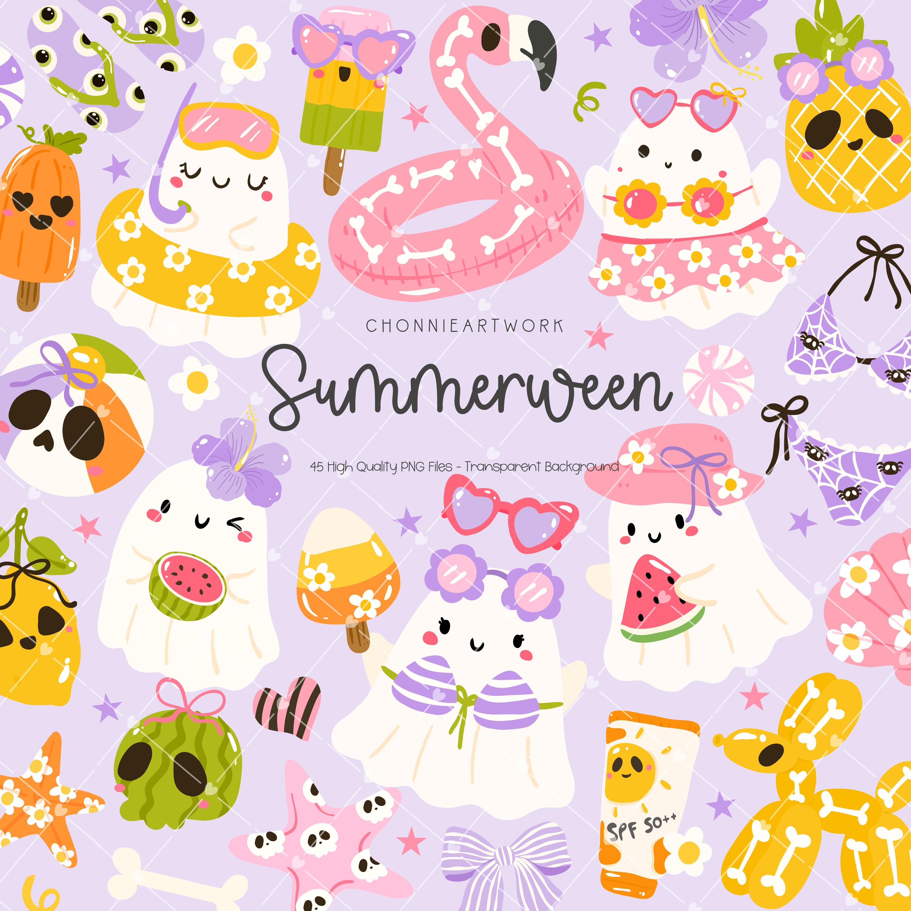 3000x3000 Summerween Clipart, Summerween Vibes, Spooky Summer Ween, ghost Summer Png, Summerween Shirt, Halloween Aesthetics, summerween Gift