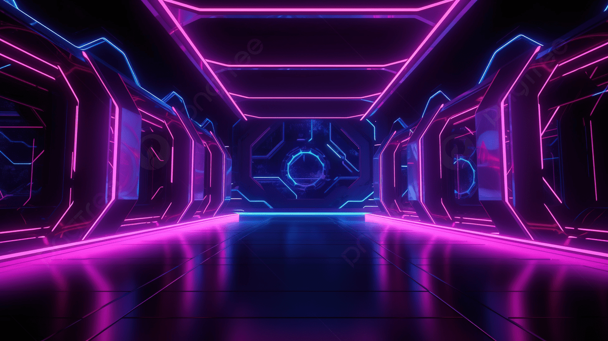 1200x673 Illustration Of Futuristic Technology Concept With Purple Neon Light Background And Product Display Showroom In 3D Rendering, Neon Room, Neon Stage, Neon Podium Background Image And Wallpaper for Free Download