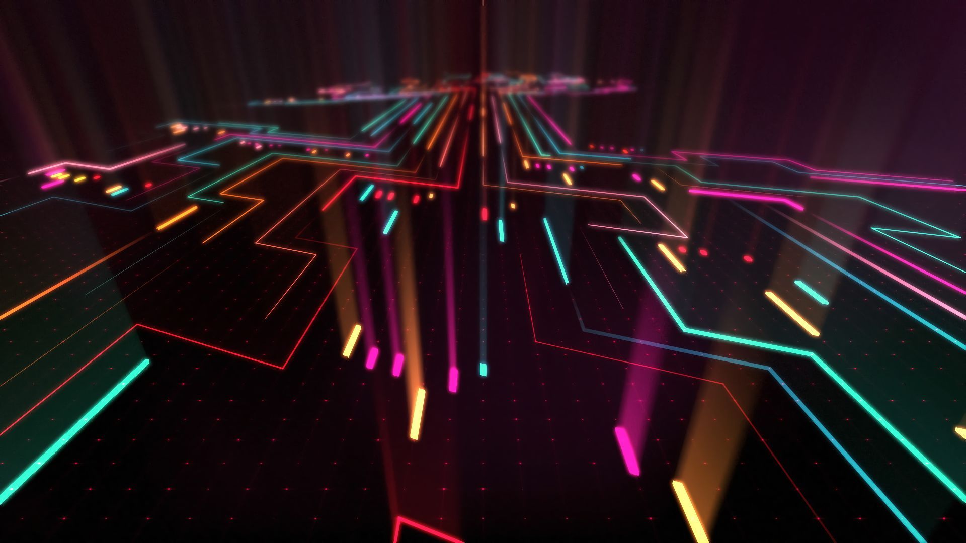 1920x1080 Desktop wallpaper: Glow, 3D, Neon, Technology, Circuit 4K free download for PC. 1029278