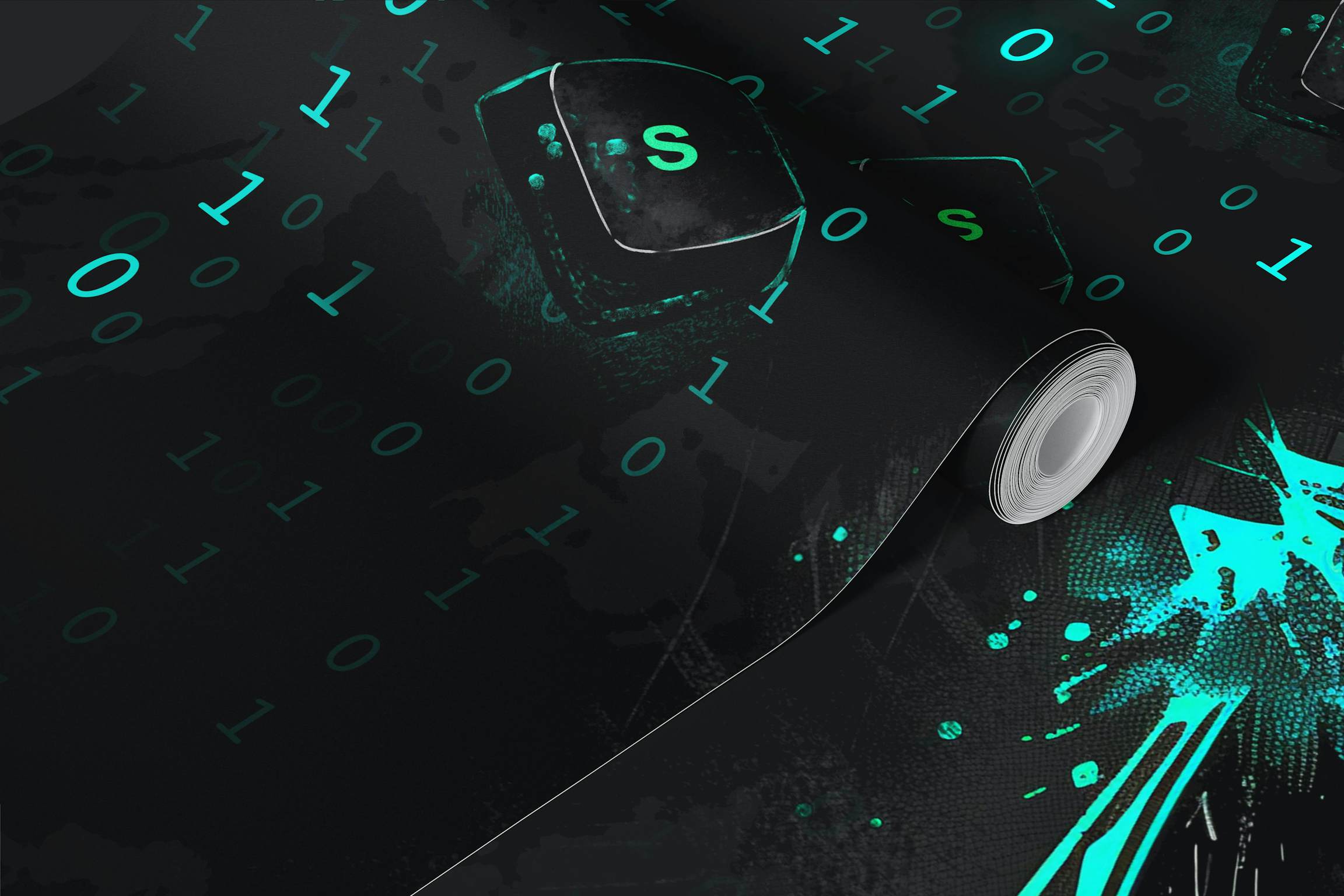 2304x1536 Neon Gaming Wallpaper in Cyan