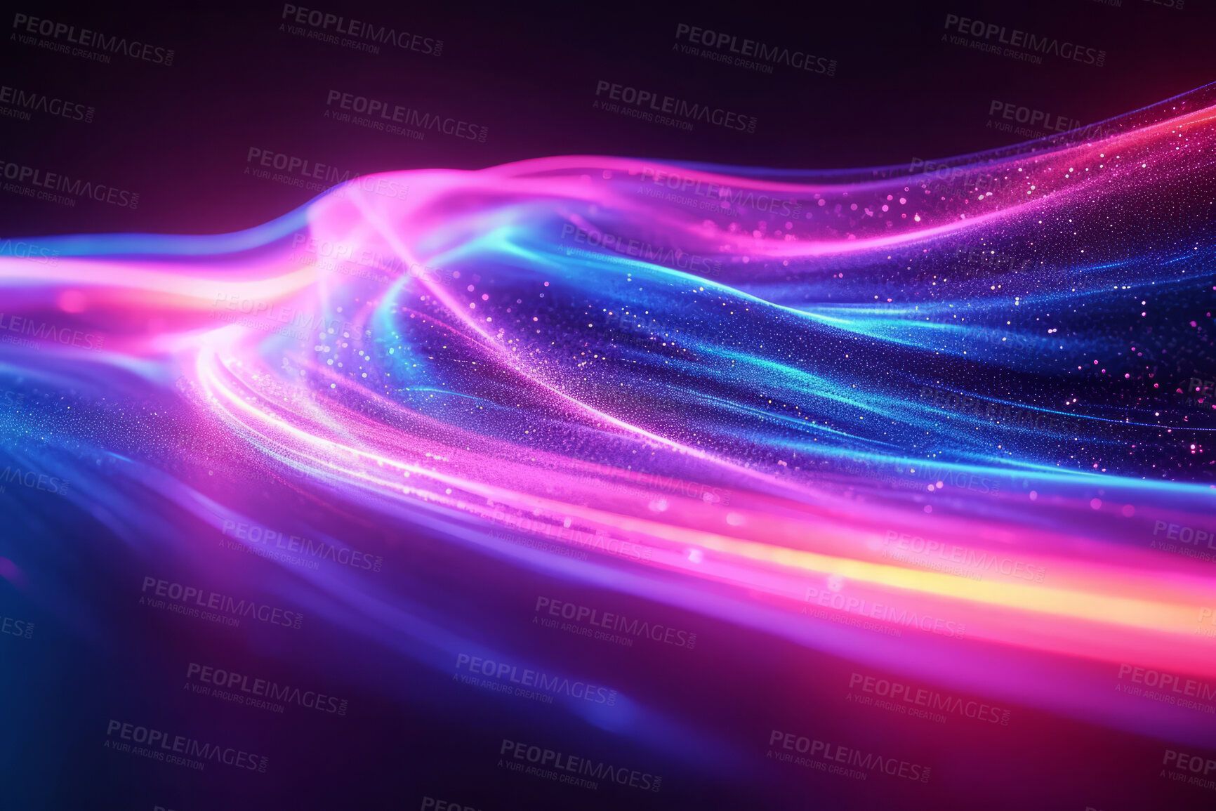 1732x1155 Neon lines, graphic and background illustration. Wallpaper, futuristic and electrifying designs for digital art, creativity and information technology in mesmerizing style, abstract colour and waves. Buy on PeopleImages, Picture