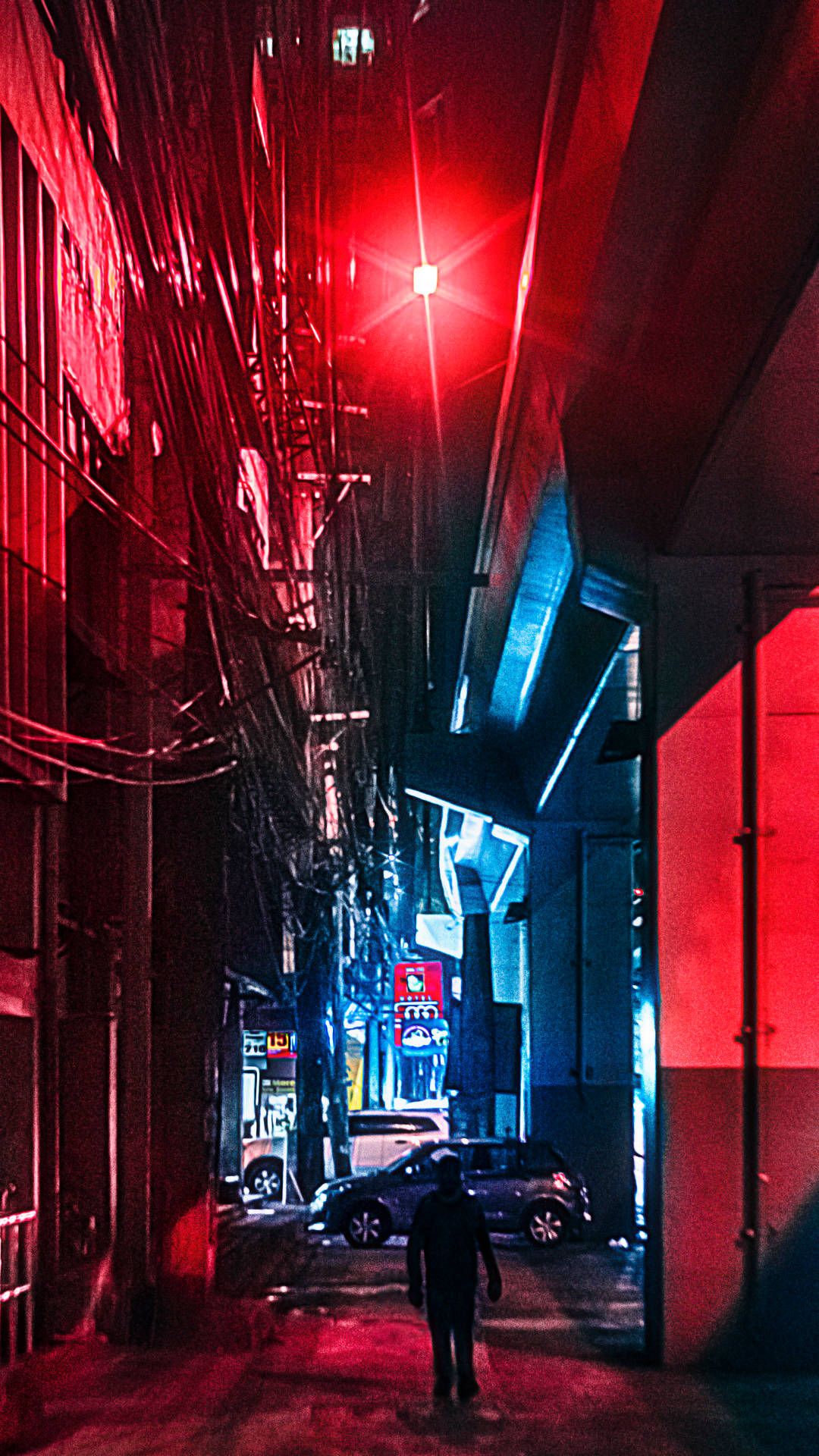 1080x1920 Manila Streets Red Aesthetic Wallpaper