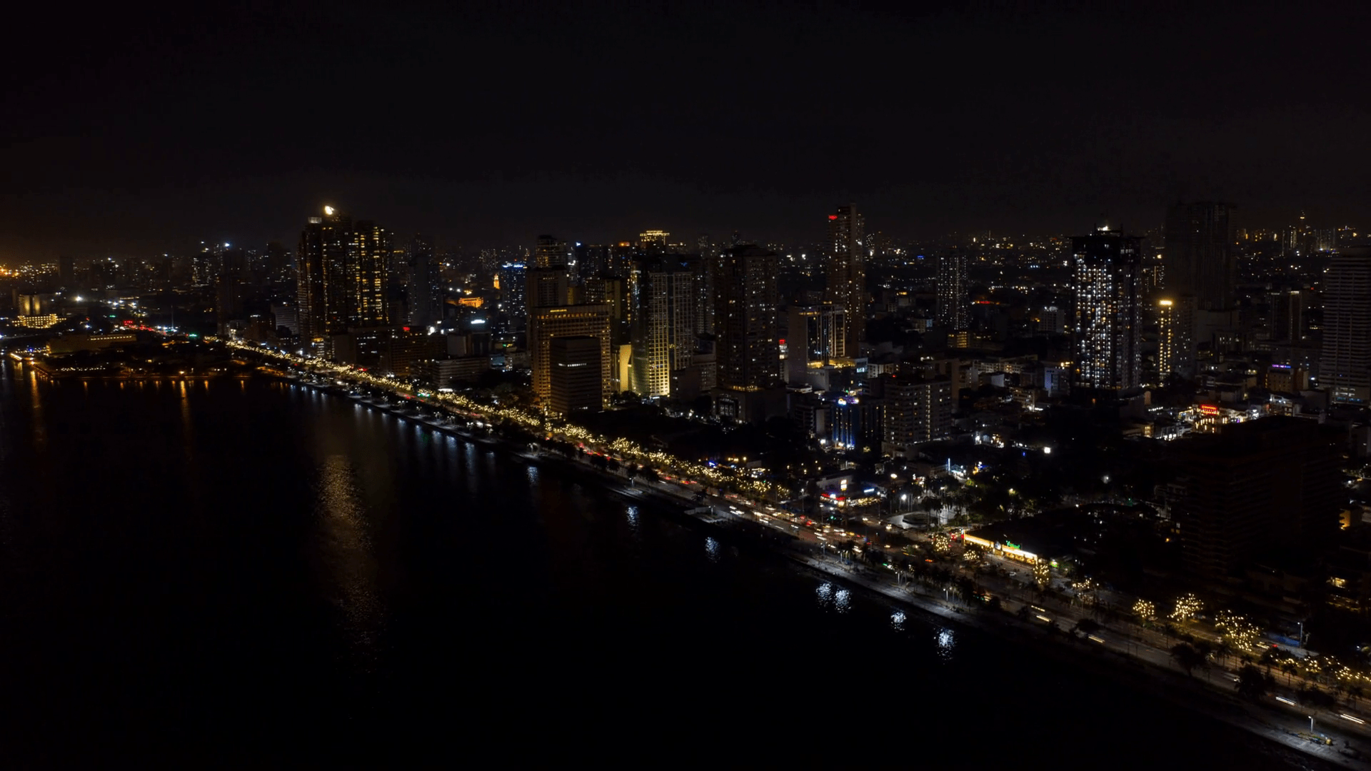 1920x1080 Metro Manila Skyline Night Stock Footage: Royalty Free Video Clips