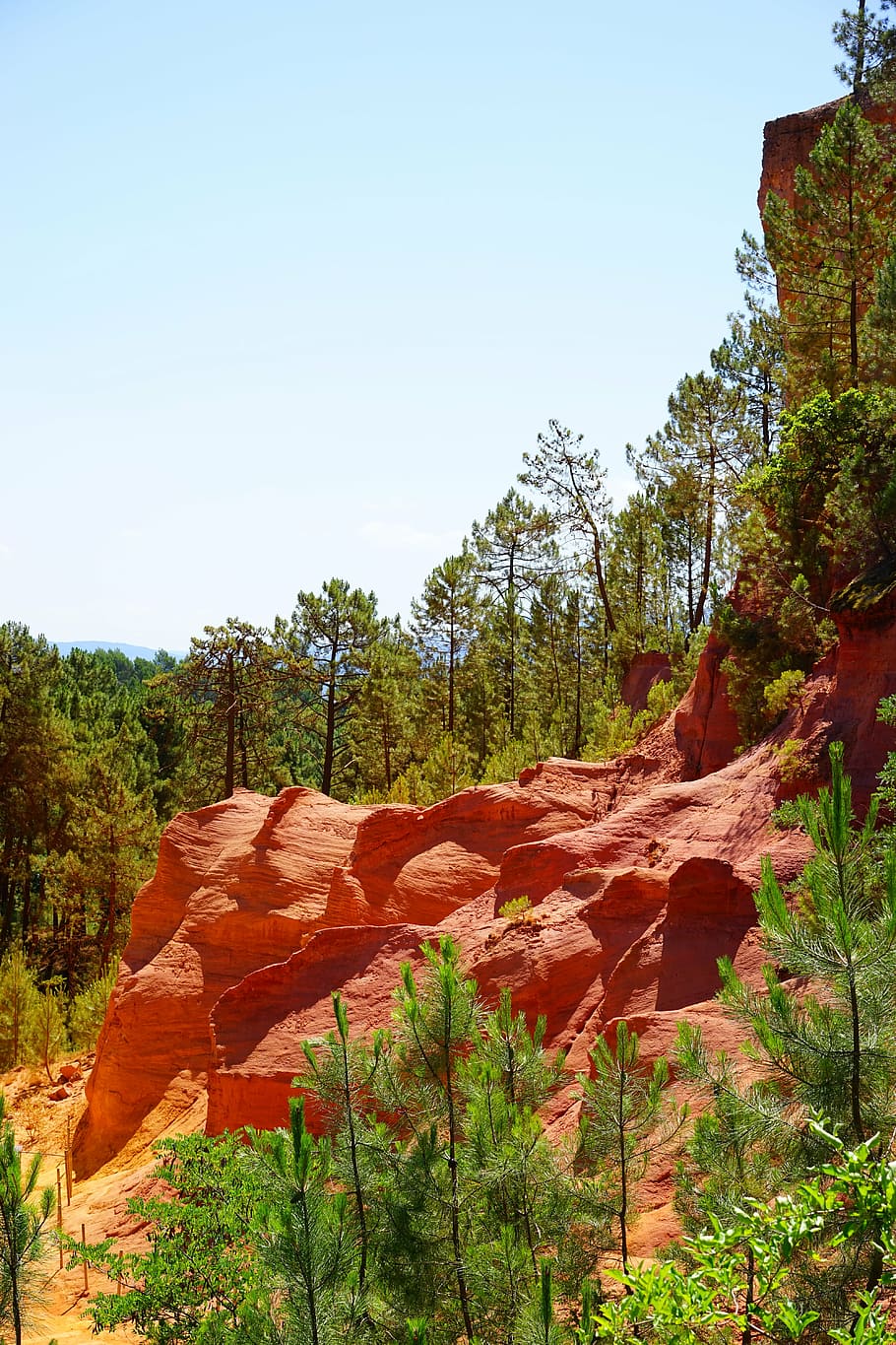 910x1365 HD wallpaper: ocher rocks, roussillon, red, yellow, orange, bright, ocher quarry