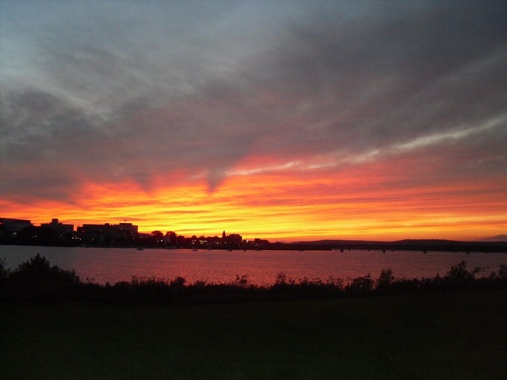 1024x768 Fredericton sunset. Taken from Carleton Park, Fredericton