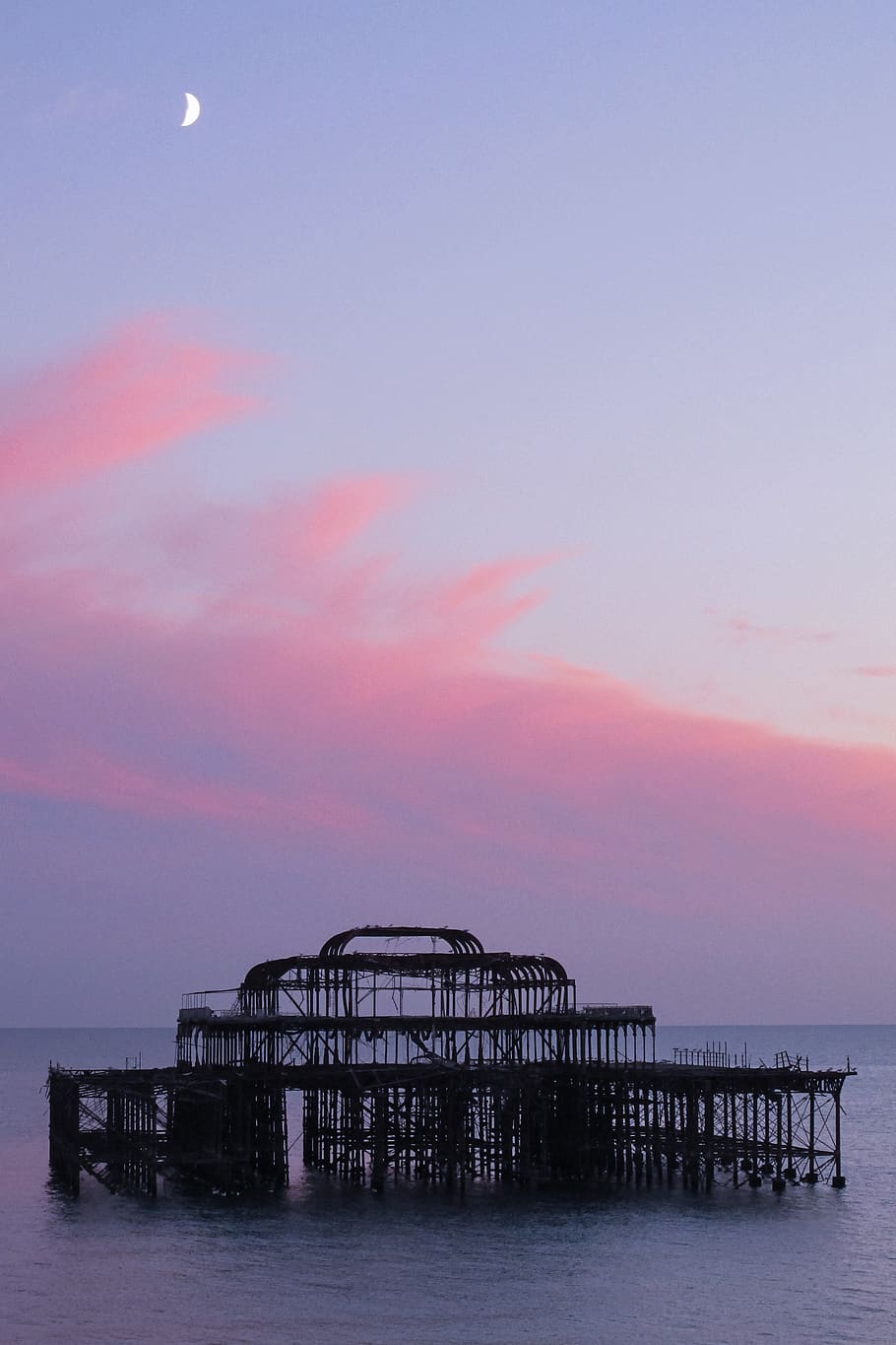 910x1365 HD wallpaper: sunset, sea, brighton pier, uk, seaside, victorian pier, seaside town