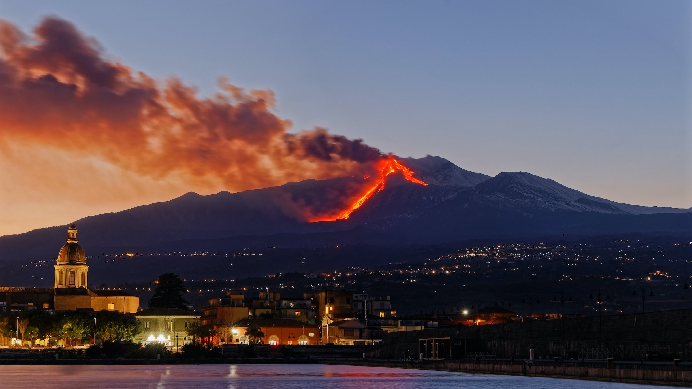 2400x1350 Mount Etna Wallpaper