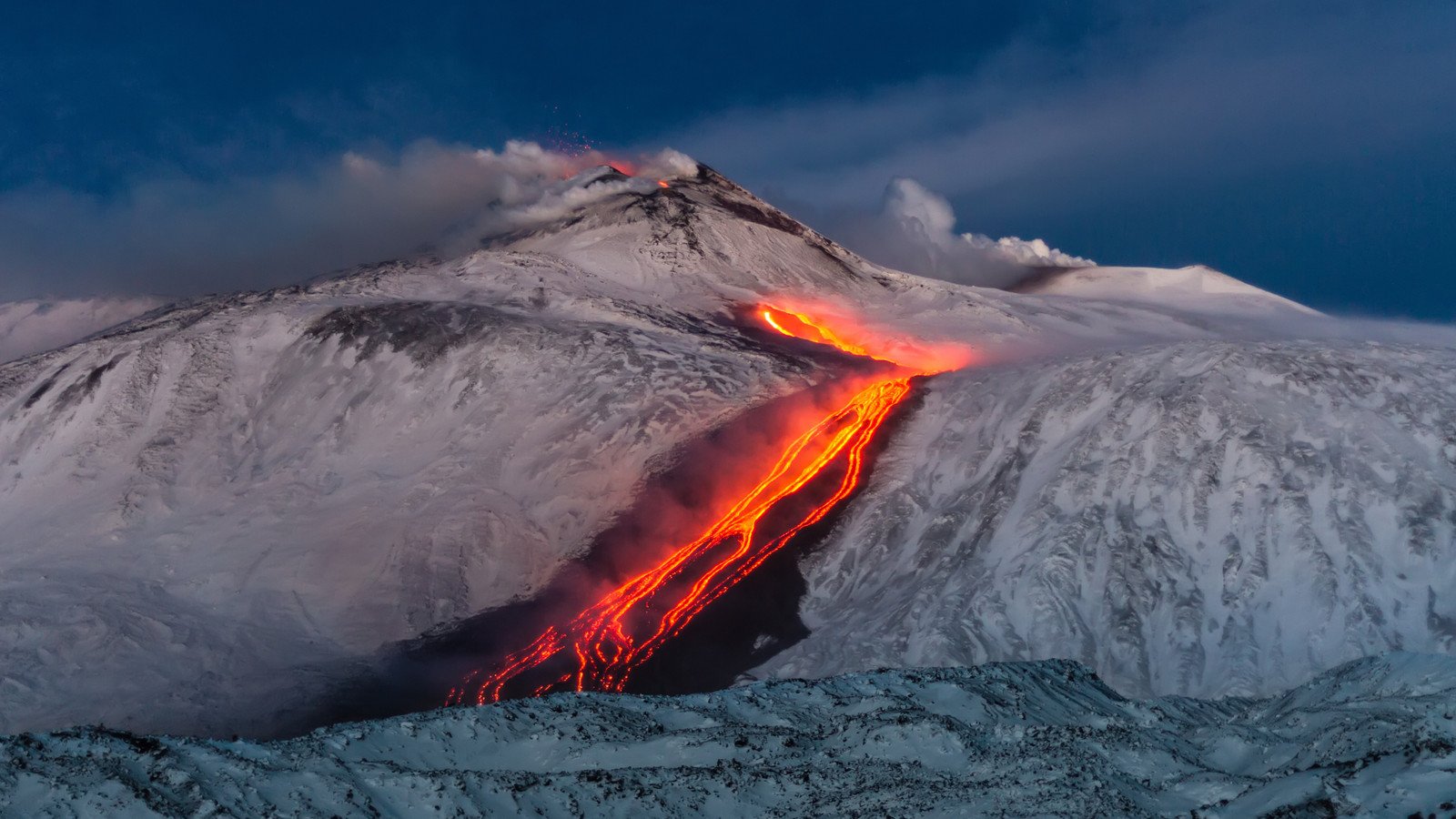 1600x900 Mount Etna Erupts in a Stunning Visual Display of Fire and Ice As Locals and Visitors Watch