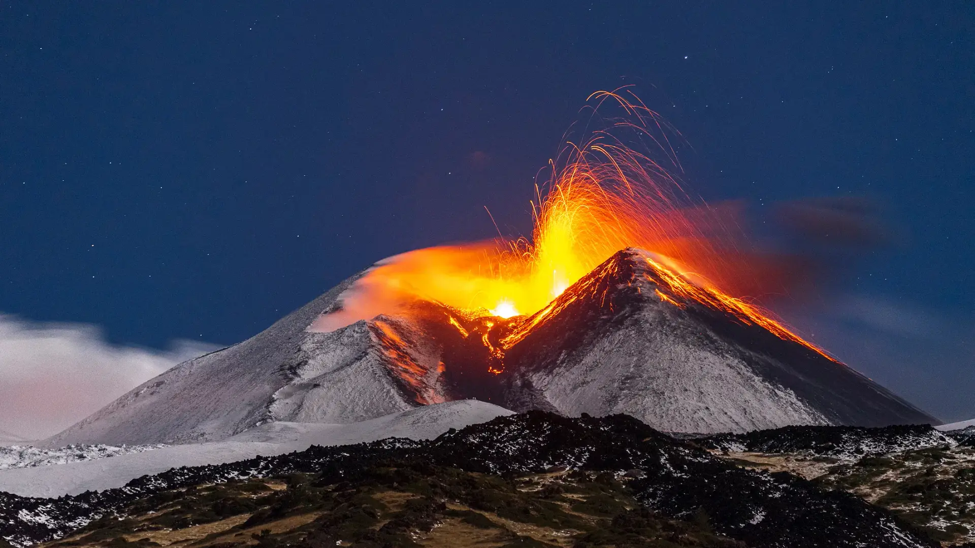 1920x1080 Volcanic Eruption: Can you drive up Mount Etna?