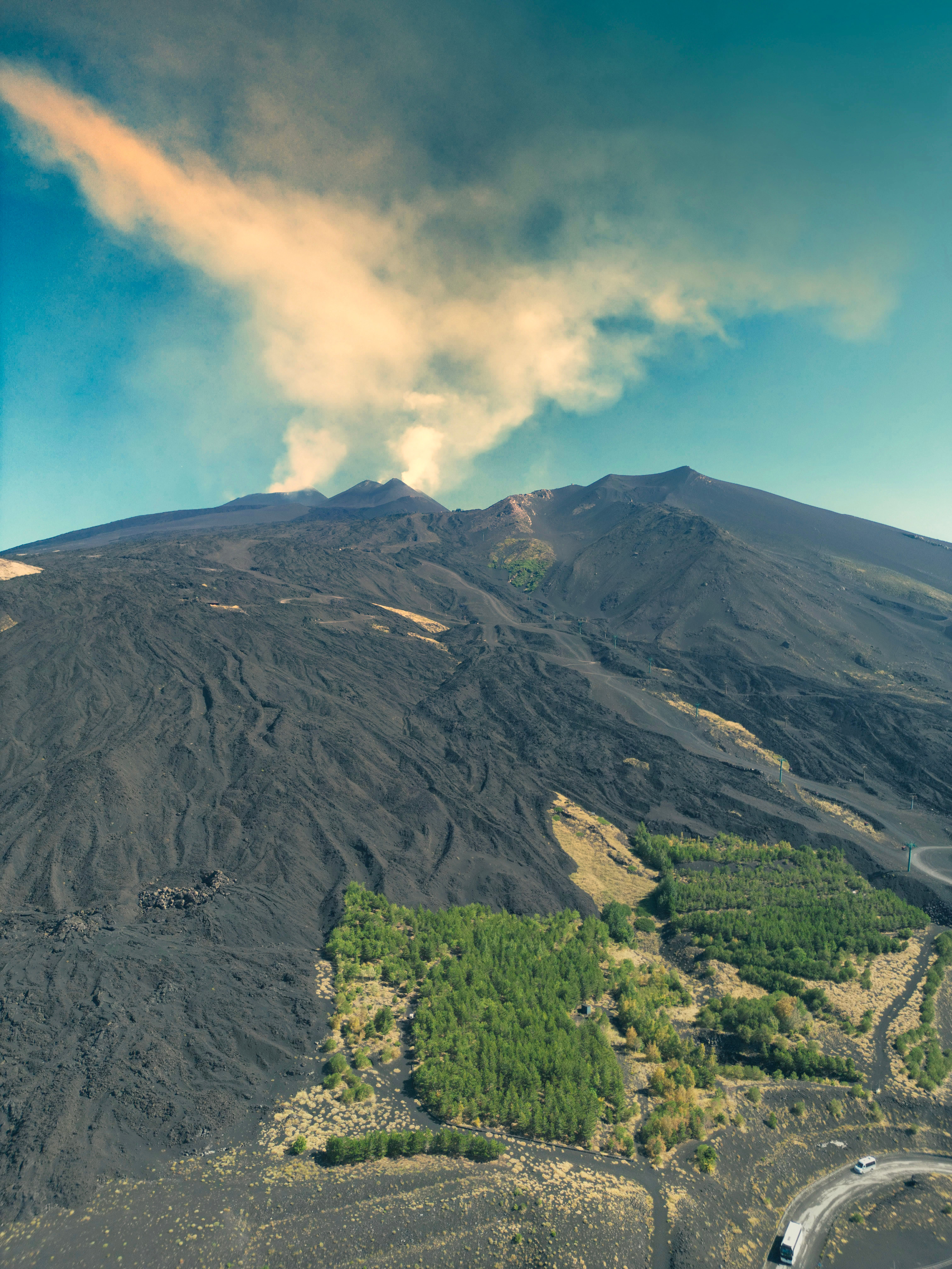 6048x8064 Aerial View of Mount Etna with Lava Fields · Free