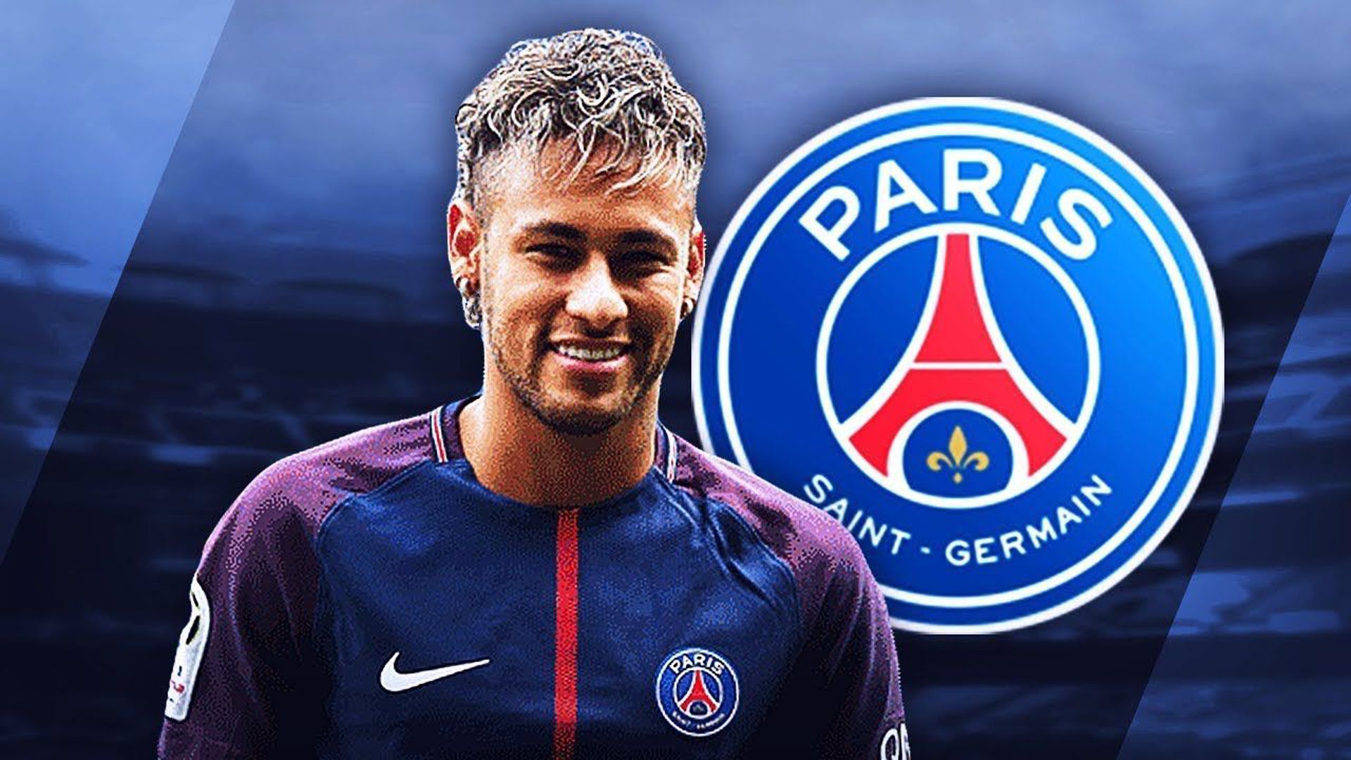 1920x1080 Smiley Neymar Jr. In Paris Saint Germain Logo Background HD PSG Wallpaper