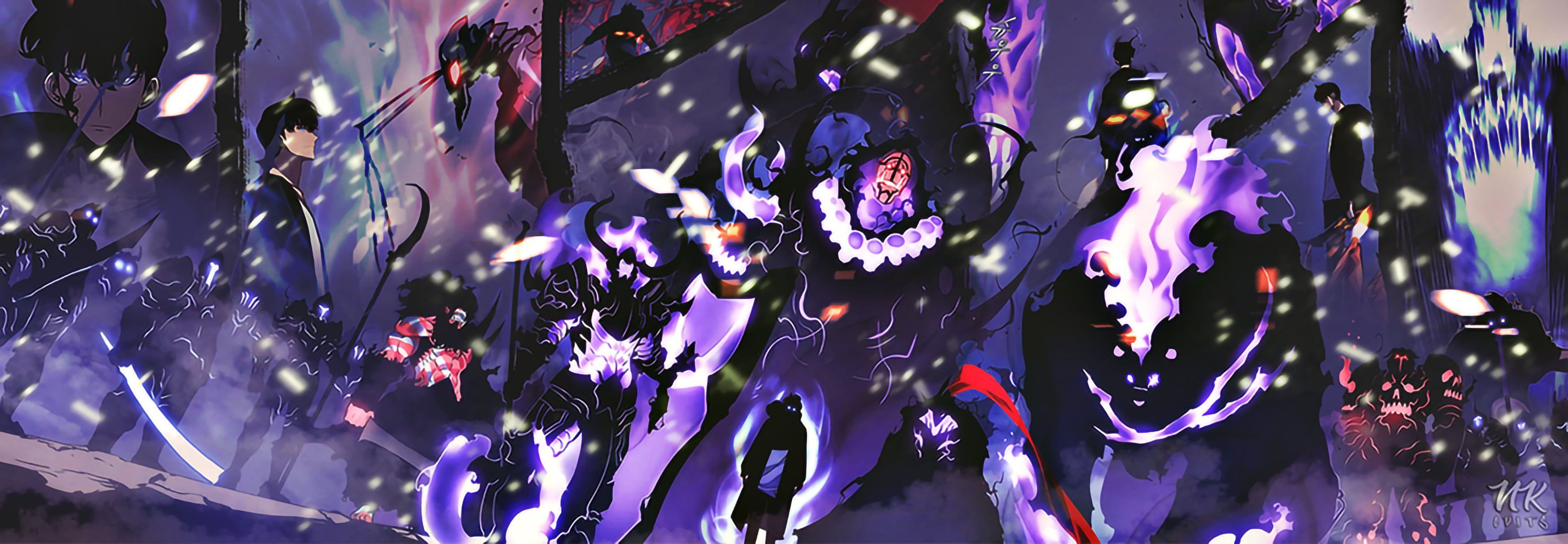 3500x1214 Solo Leveling Anime Wallpaper