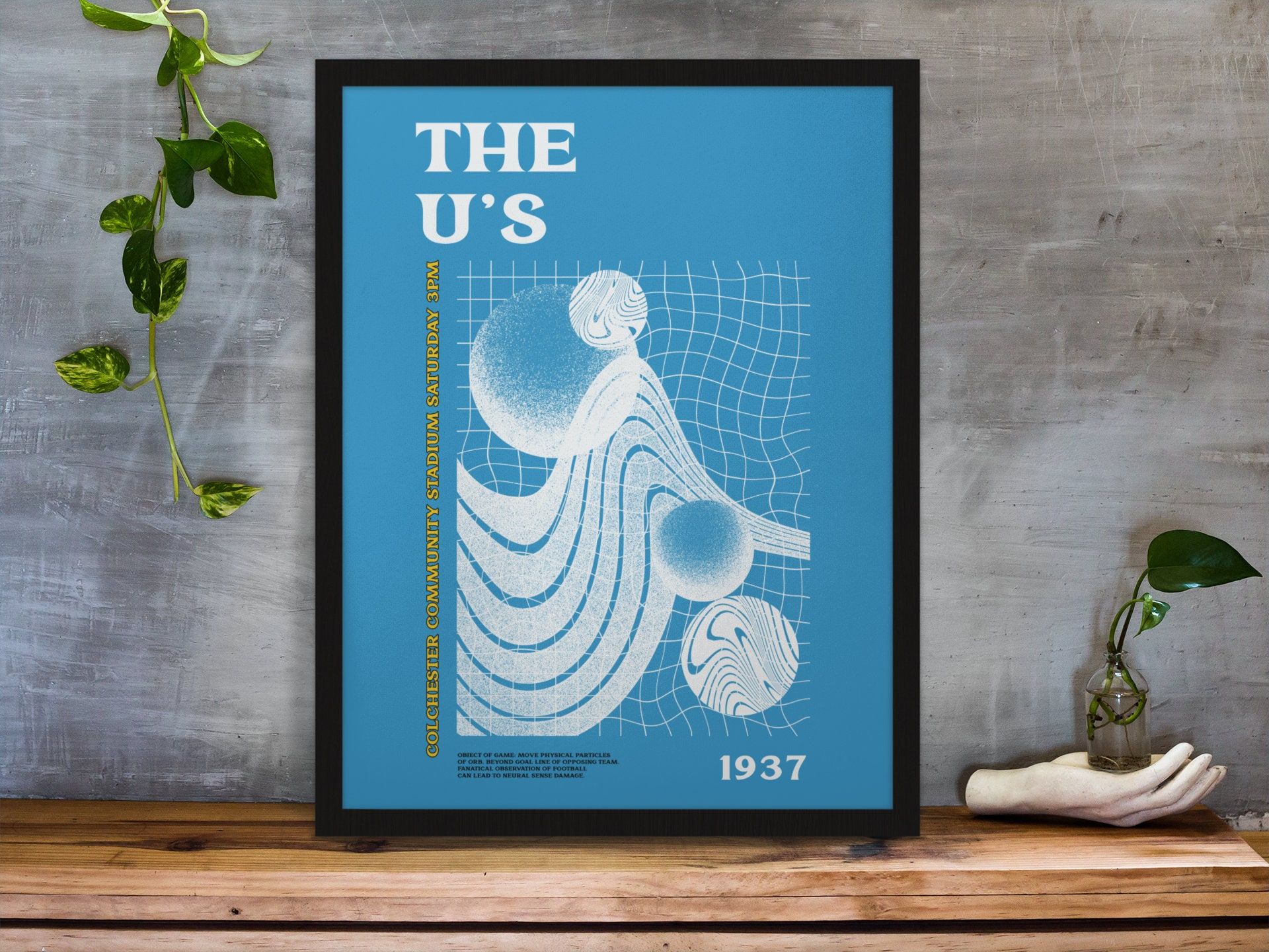 1920x1440 Colchester United Psychedelic Art Print In Team Colours A3 A4 A5 Gift Framed Options Available