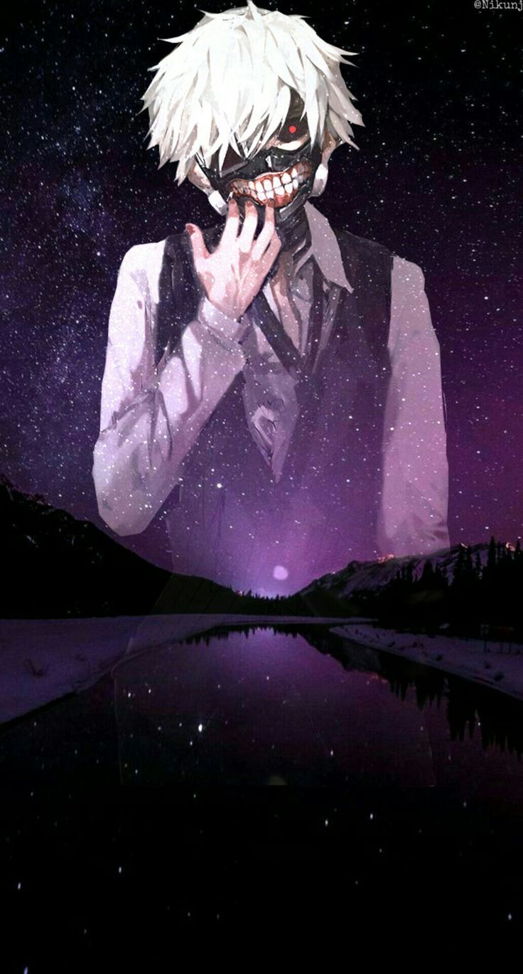 736x1369 Kaneki Ken Purple Starry Night Tokyo Ghoul Mobile Wallpaper Edited By Nikunj