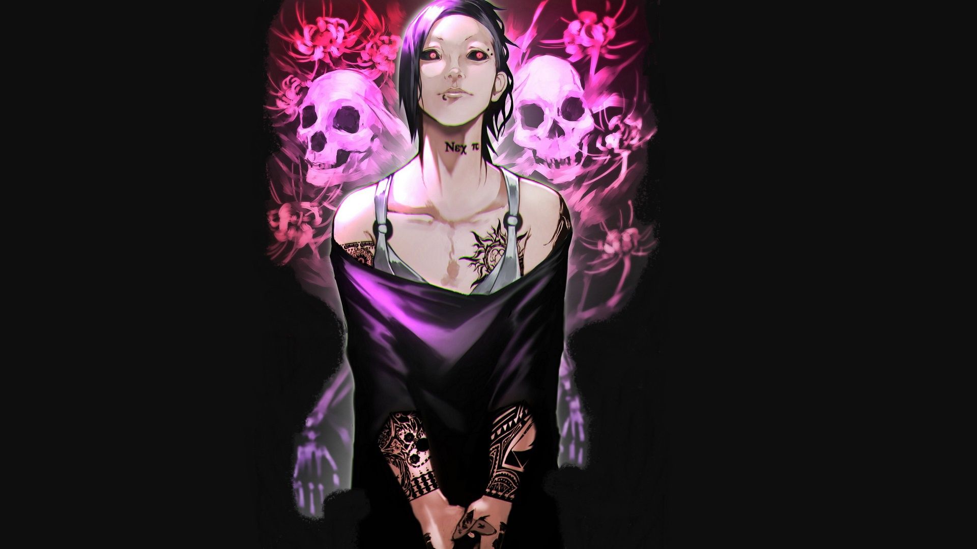 1920x1080 Wallpaper guy, Tokyo Ghoul, Tokyo Ghoul, Uta, Tattooed for mobile and desktop, section сёнэн, resolution 1920x1080
