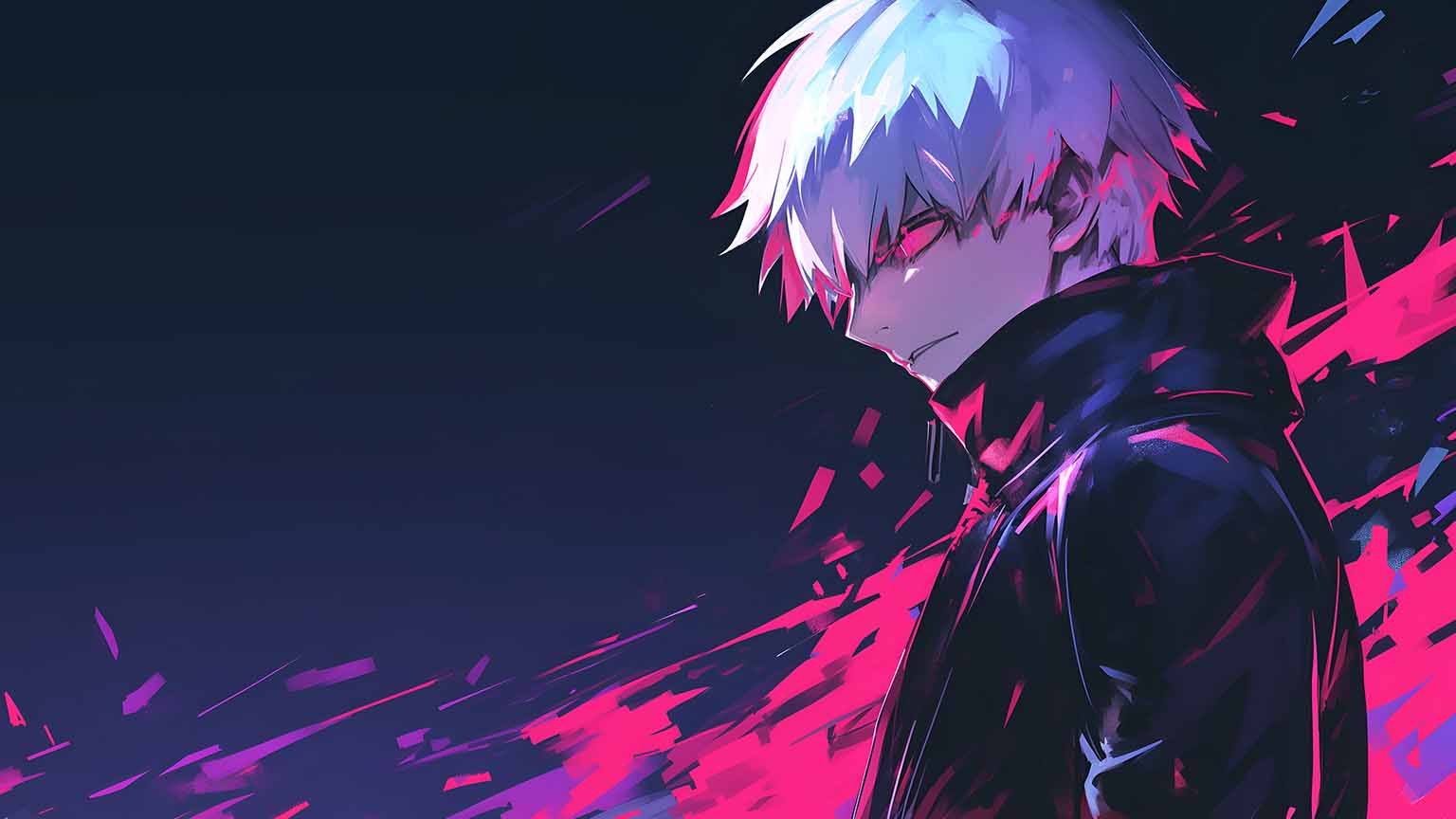 1536x864 Free Tokyo Ghoul Ken Kaneki Neon Splash Desktop Wallpaper