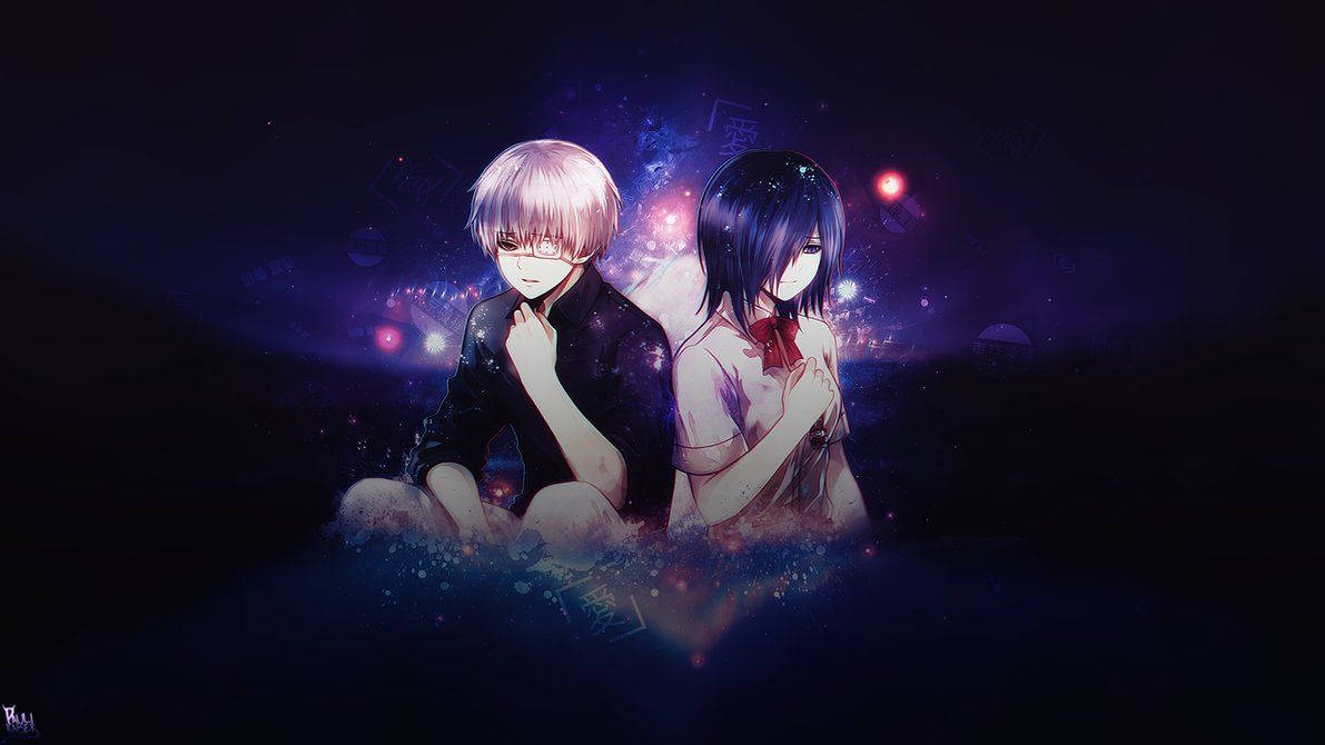 1191x670 Tokyo Ghoul Touka And Kaneki Galaxy Wallpaper