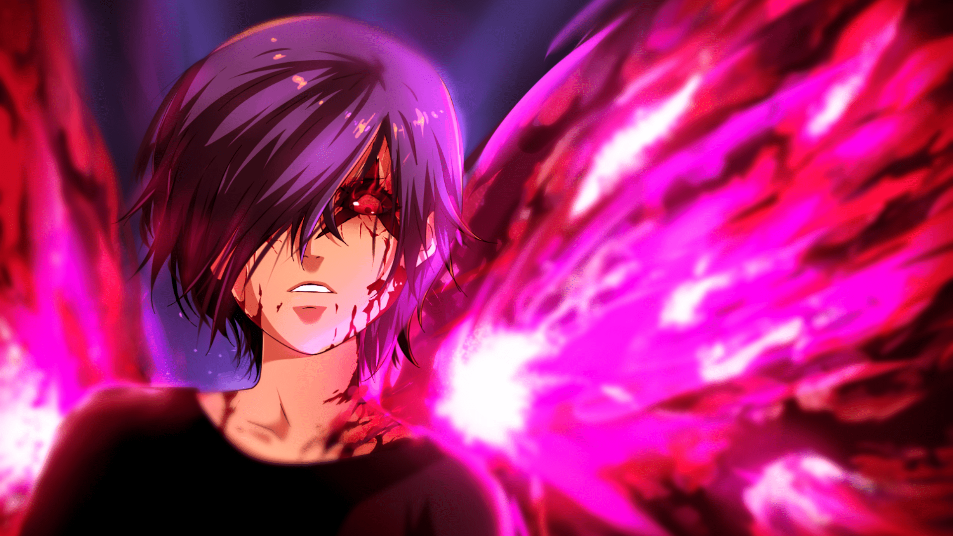 1920x1080 Touka Kirishima in Fiery Tokyo Ghoul HD Wallpaper