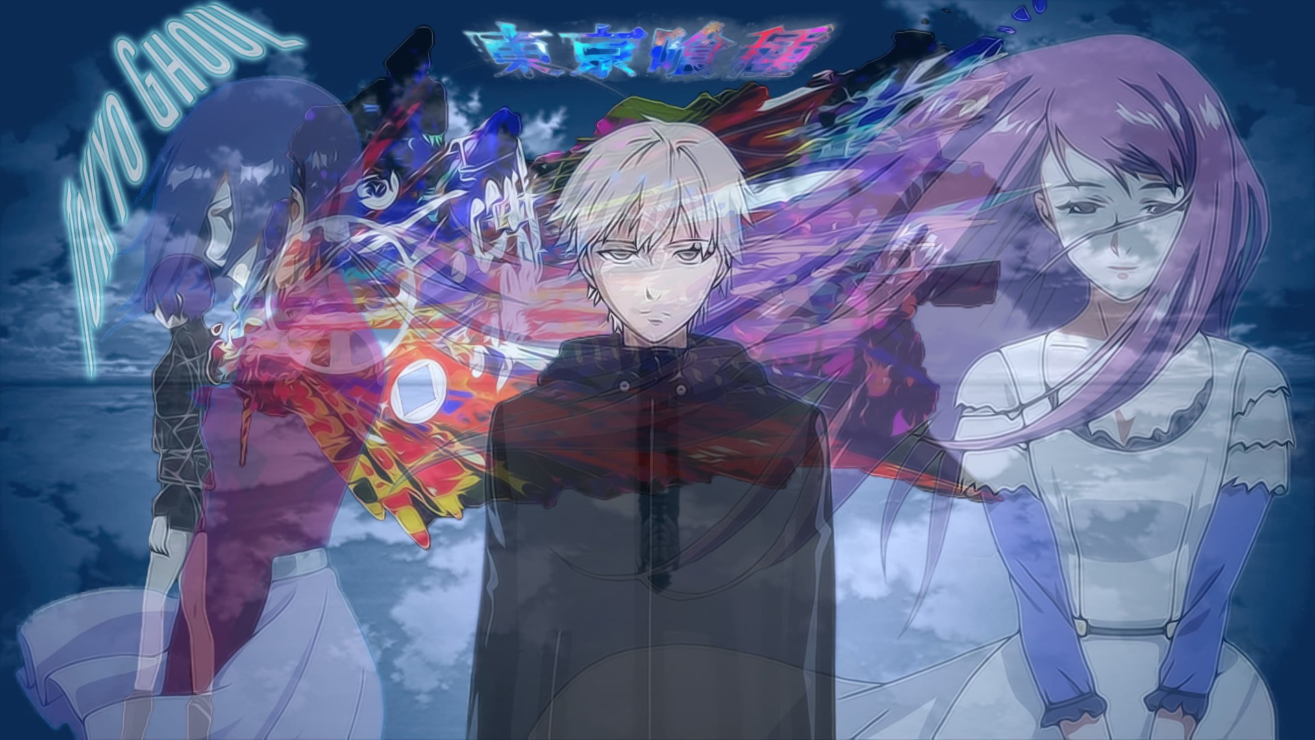 1920x1080 Male anime character digital wallpaper, Tokyo Ghoul, Kaneki Ken, Kirishima Touka, Kamishiro Rize HD wallpaper