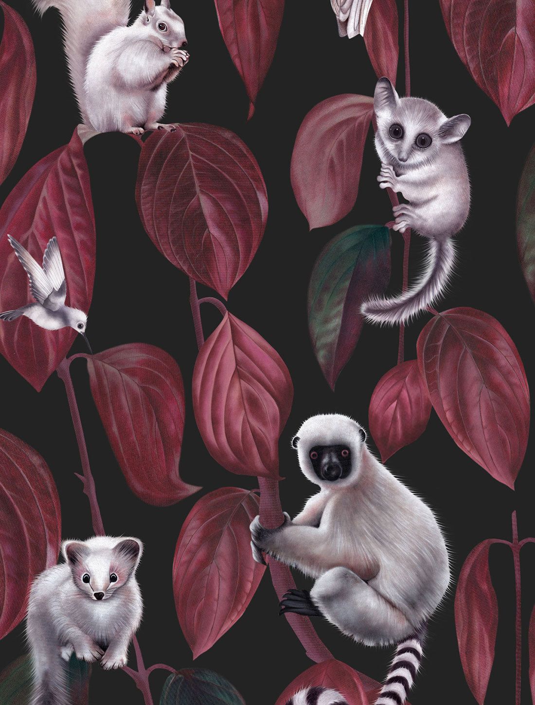 1100x1450 Luxury Woodland Animal Wallpaper Painted Forest Animals