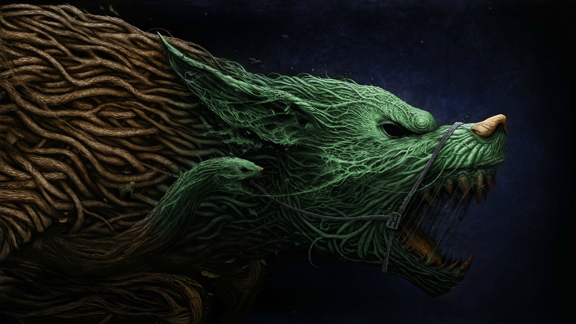 1920x1080 Phone wallpaper: Dark, Animal, Snake, Wolf 618797