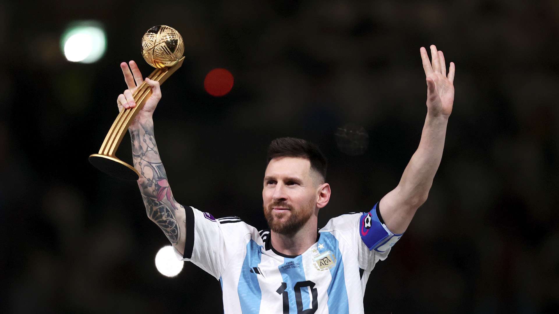 1920x1080 Messi makes more World Cup history as Argentina captain scoops second Golden Ball. Goal.com US