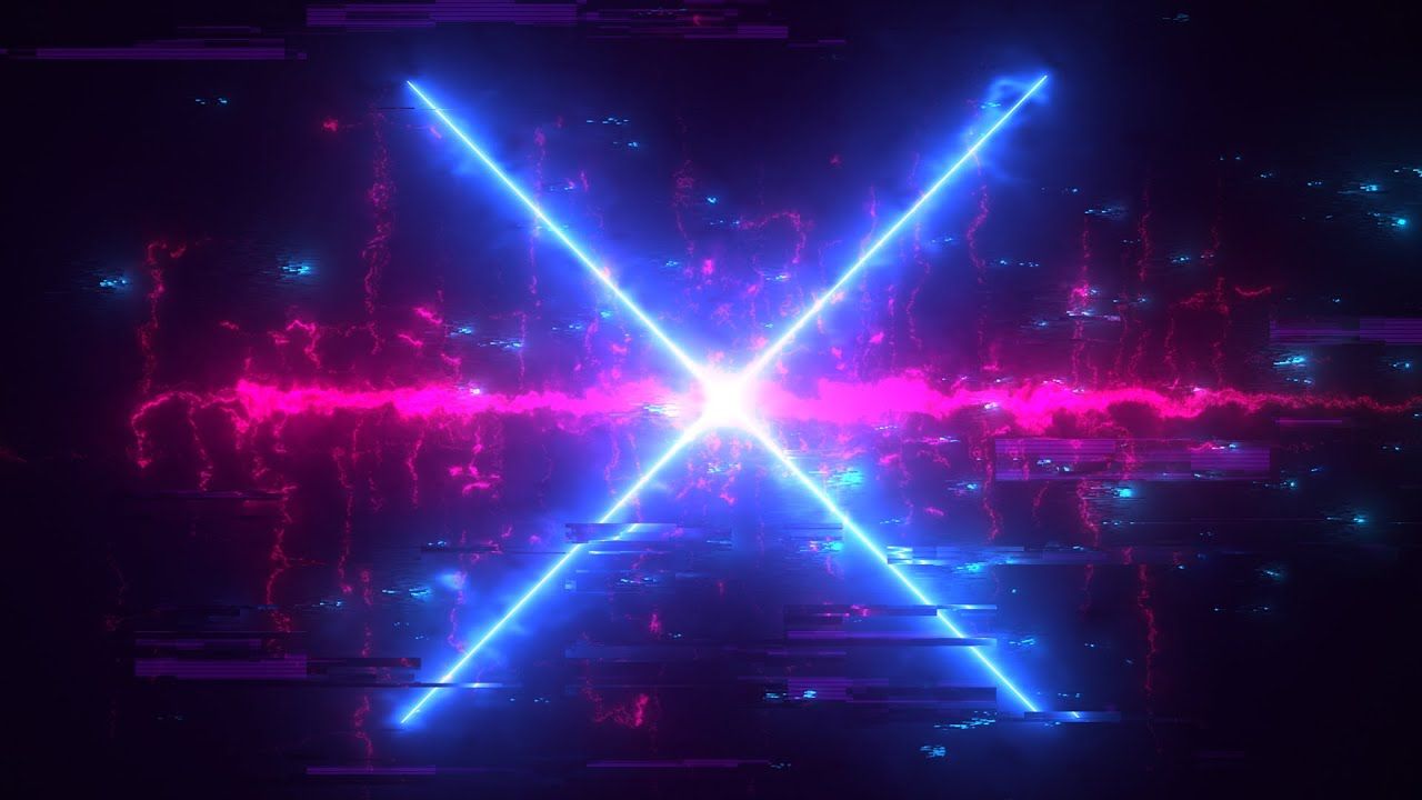 1280x720 Cyberpunk Hi Tech Glitch Neon X Cross Background Video