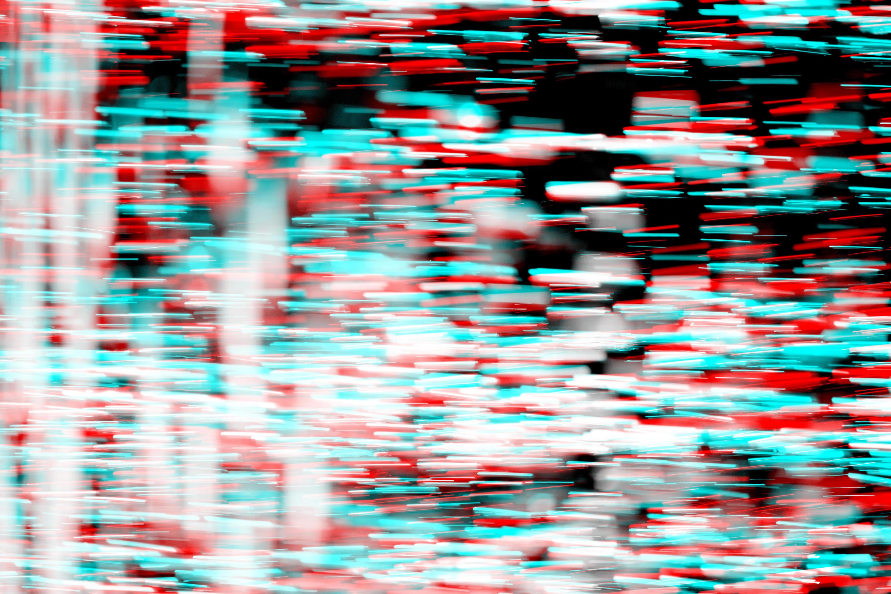 2940x1960 Futuristic neon glitch background. Glitched nightlife tech lines, street light motion and technology