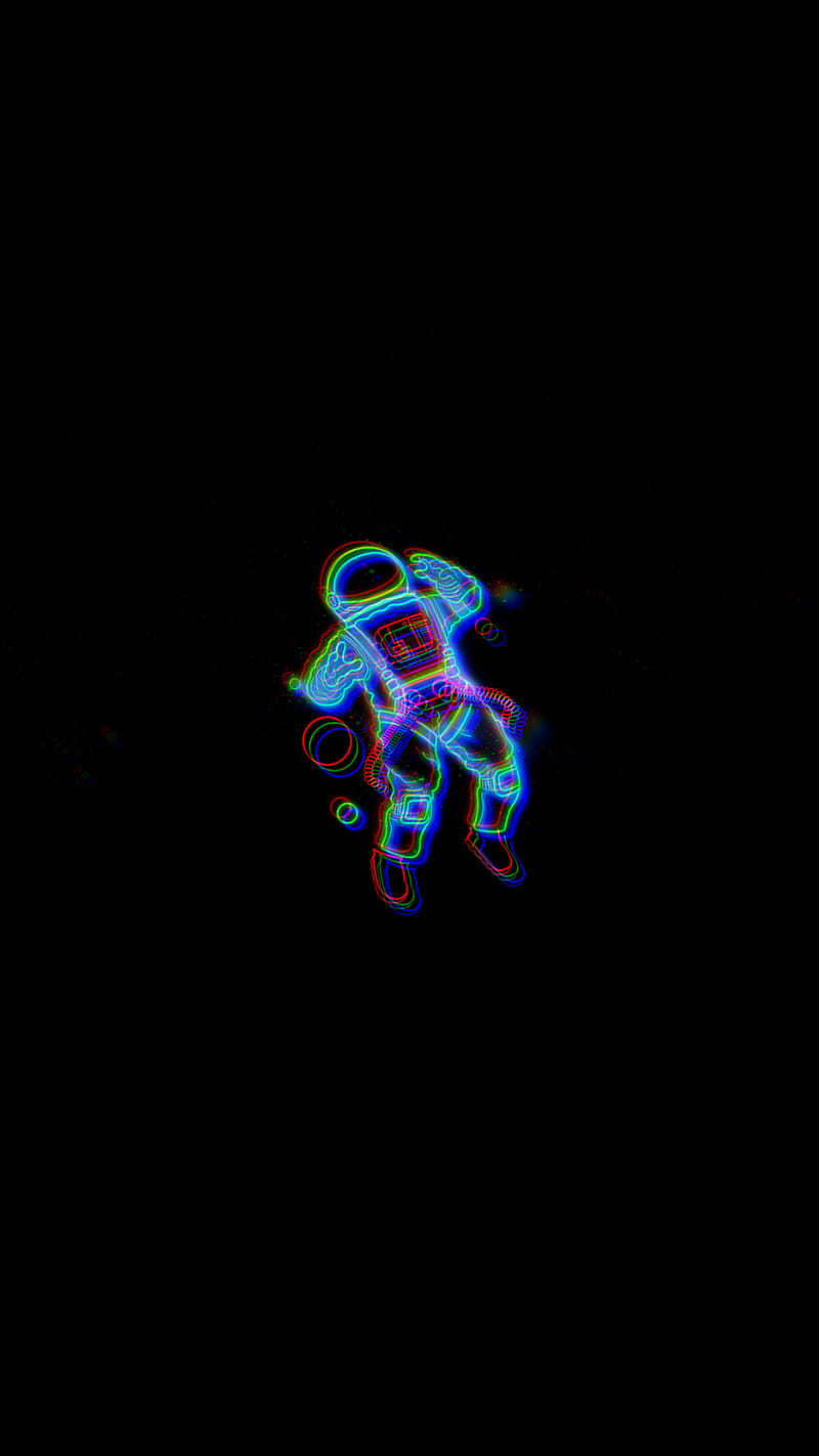 800x1422 Astronaut in Space, abstract, astronaut, black, color, glitch, neon, space, HD phone wallpaper
