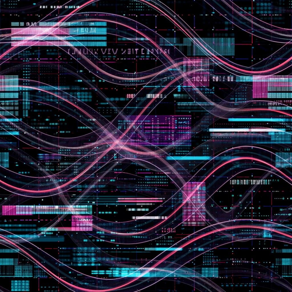 1024x1024 Free Neon Glitch Pattern Image, Neon, Cyan