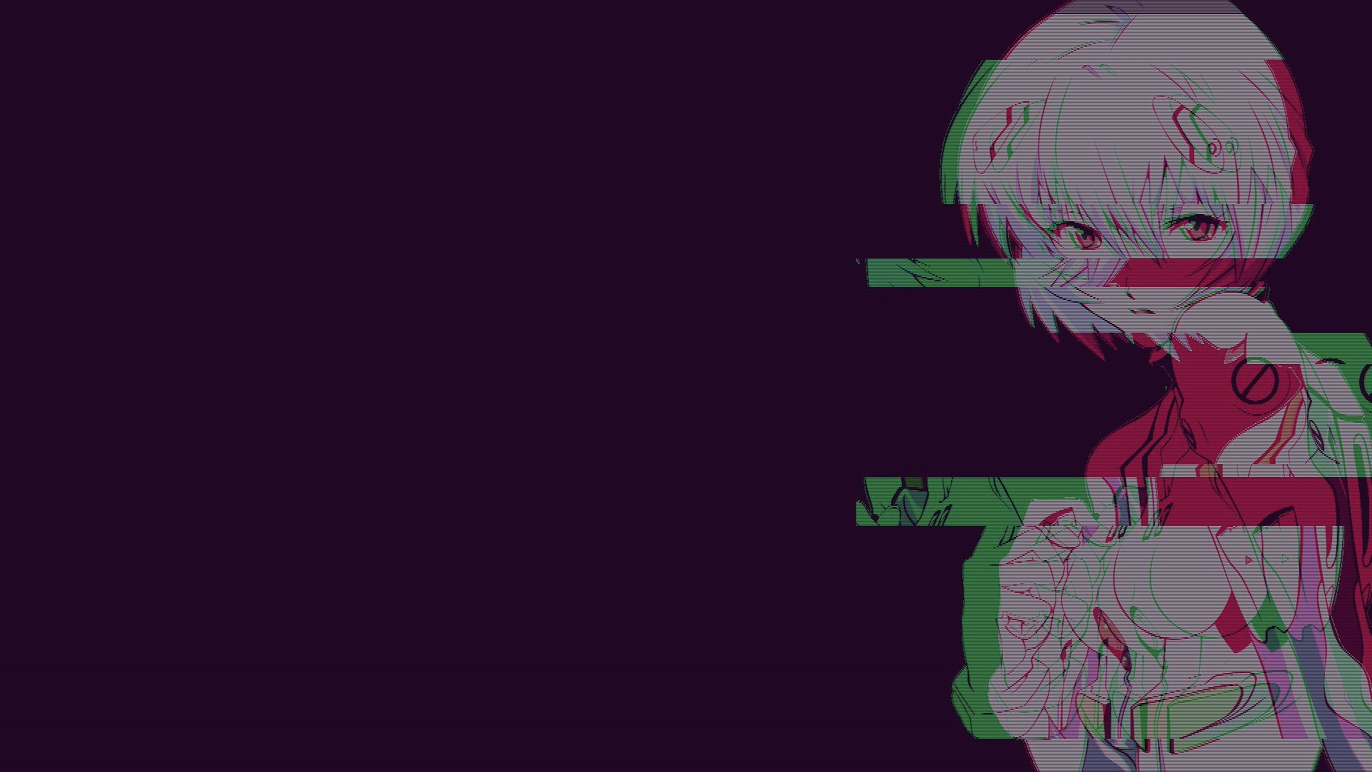 1920x1080 Neon Genesis Evangelion HD Wallpaper: A Glitchy Anime Aestheticx1080