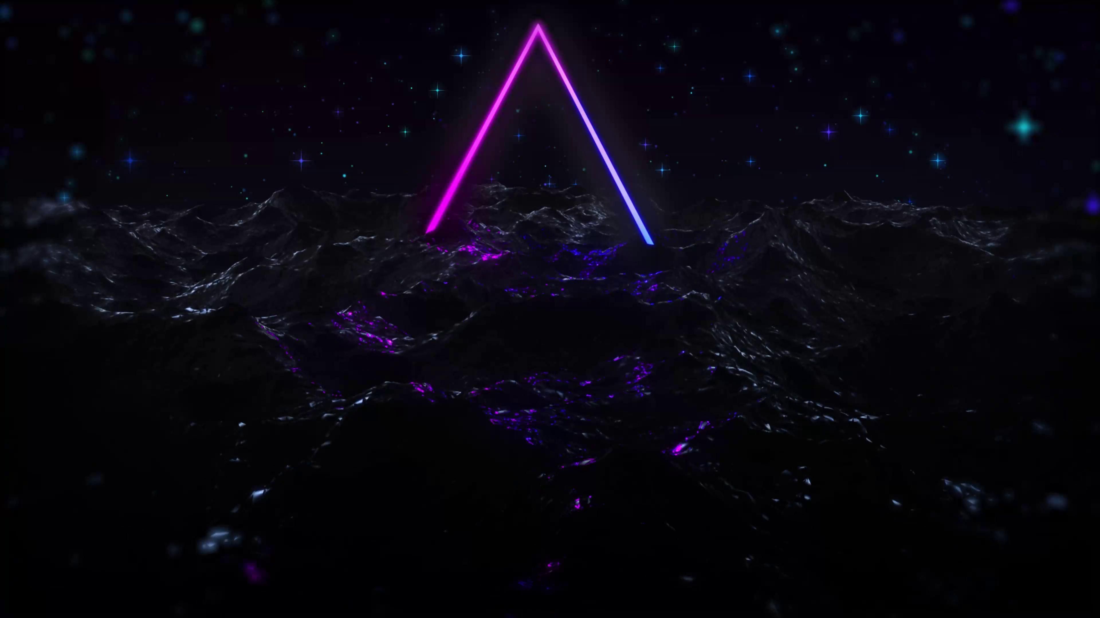 3840x2160 Ocean With Neon Glitch Live Wallpaper